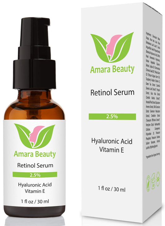 Retinol Serum 2.5% with Hyaluronic Acid & Vitamin E, 1 fl. oz.