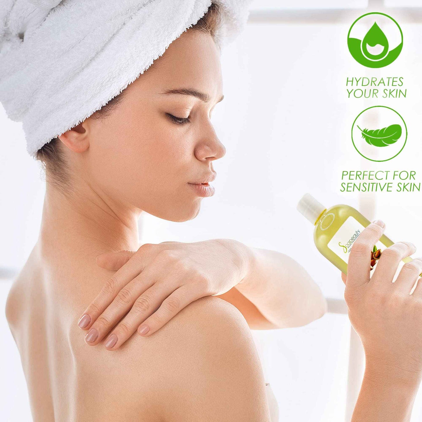 Soapeauty Sweet Almond Oil Cold Pressed Refined USDA Organic | 100% Pure & Natural Available in Bulk | Carrier for Essential Oils, Massage, Skin, Face, and Hair, Soap Making, DIY | 32 fl oz