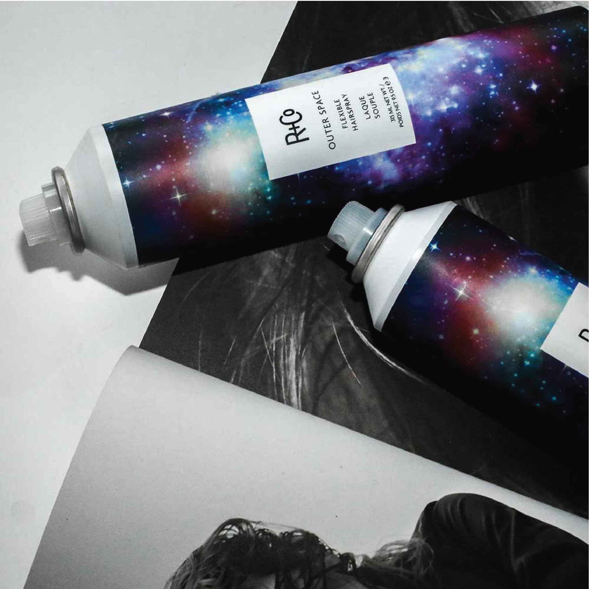 R+Co Outer Space Flexible Hair Spray Travel Size | Lightweight Styling Control with Long-Lasting Hold | | TSA Approved | Set of 2