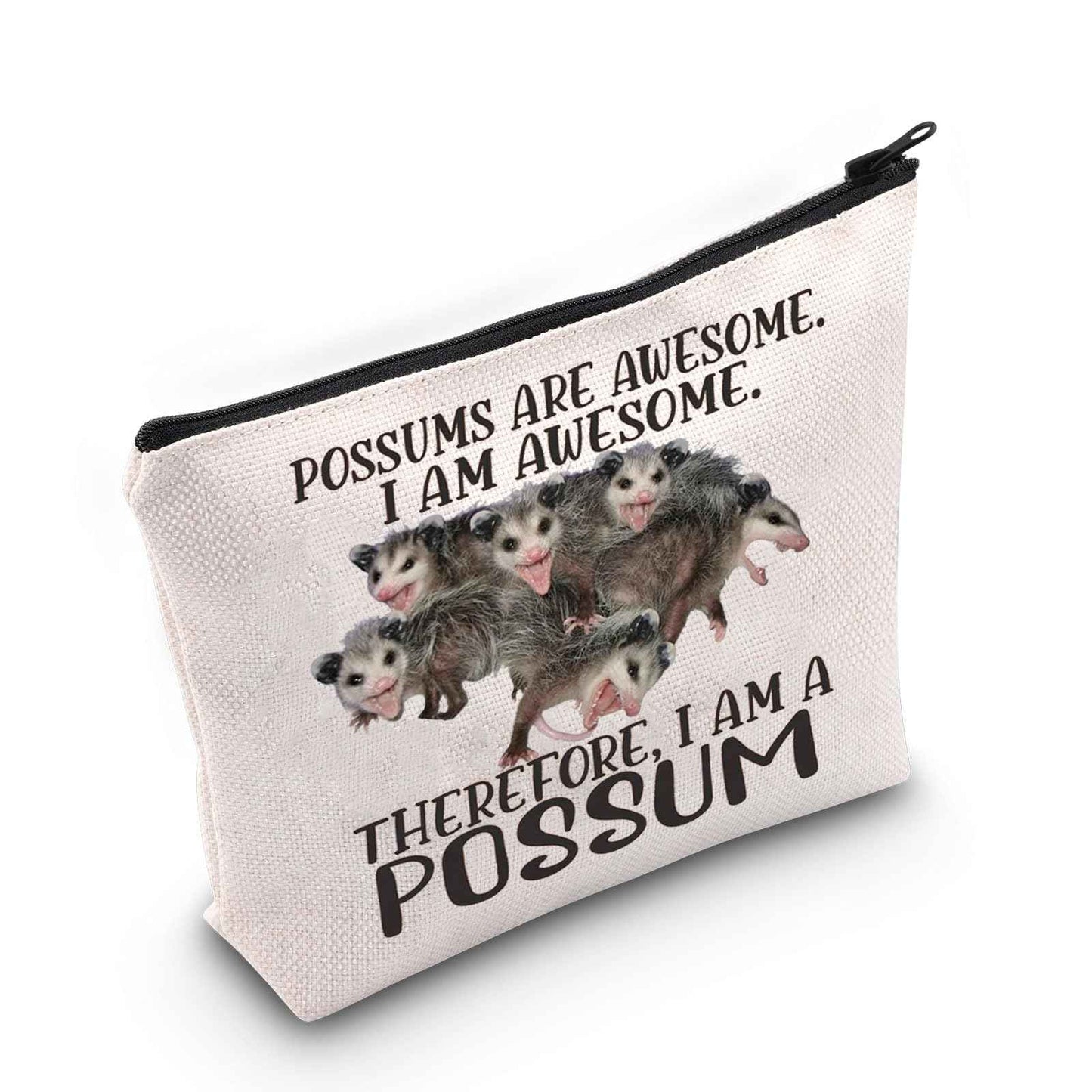 LEVLO Possum Cosmetic Makeup Bag Possum Lover Gift Possums Are Awesome Makeup Zipper Pouch Bag For Possum Fans (Possums Awesome)