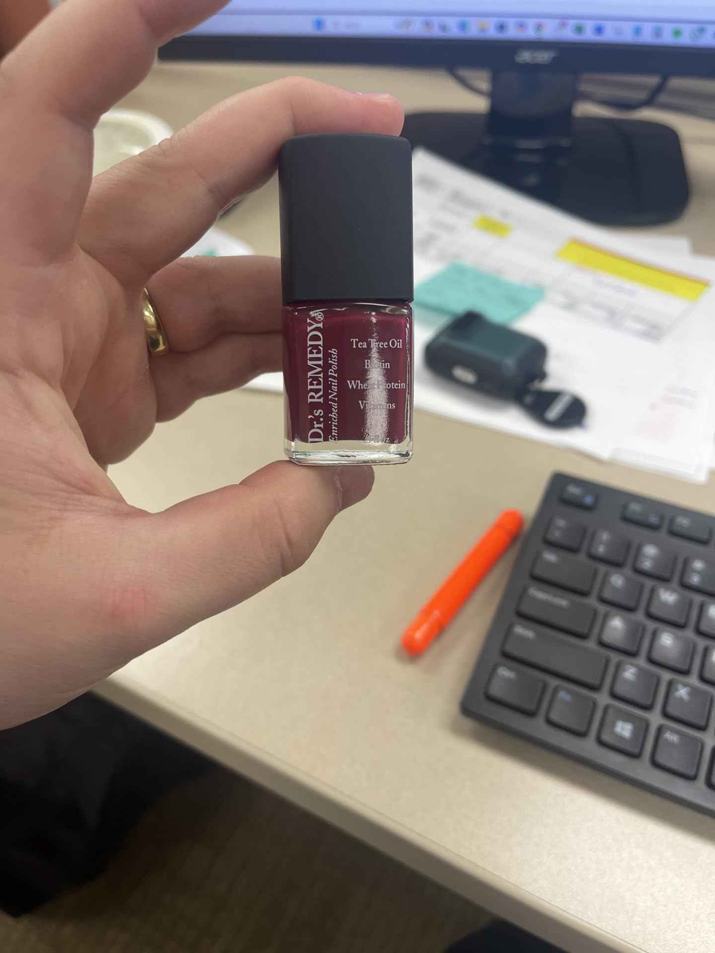 Dr.'s Remedy Enriched Nail Polish, Brave Berry With Base Coat Set 0.5 Fluid Oz Each