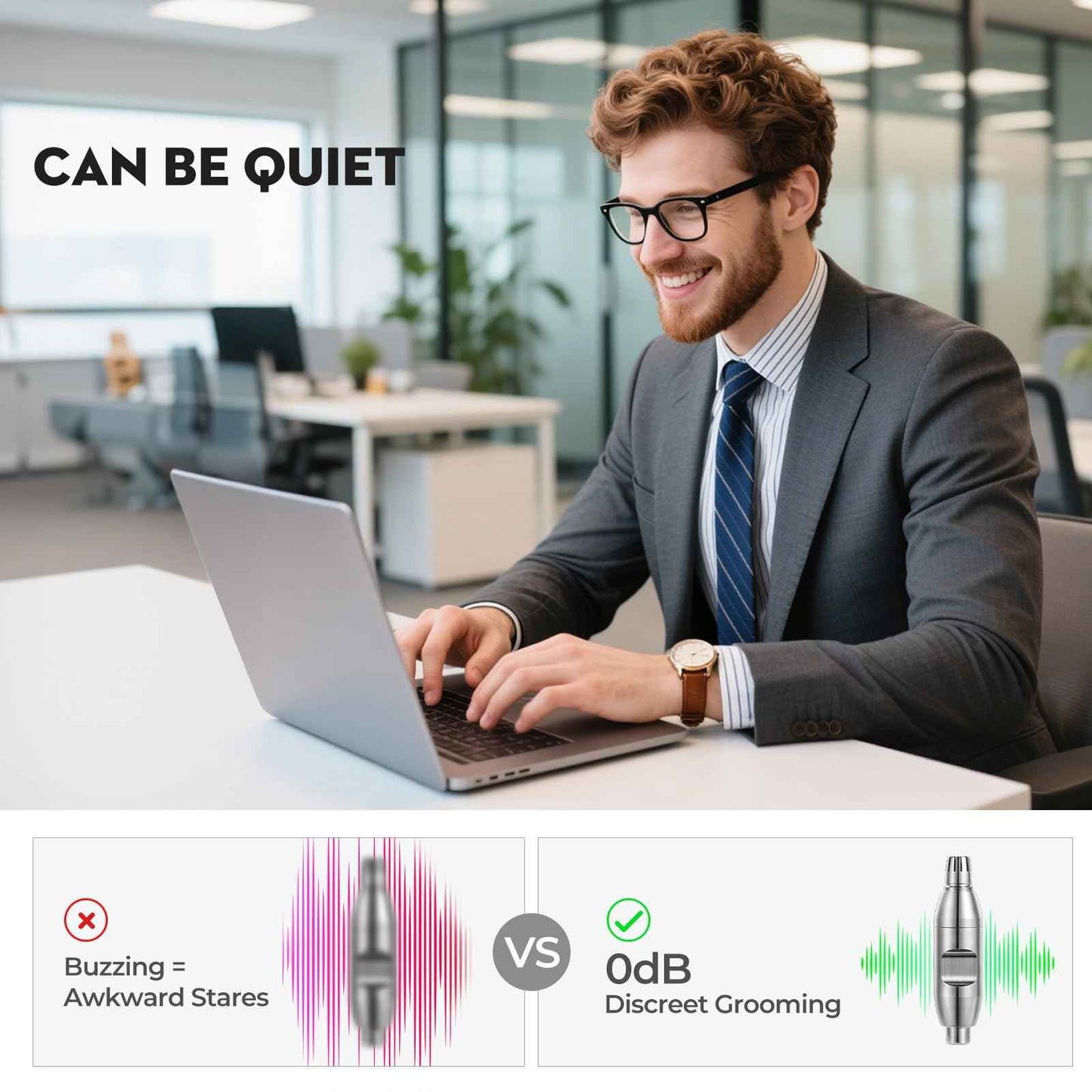 SUERBEATY Manual Nose Hair Trimmer for Men, Battery-Free, 304 Stainless Steel with R-Type Blades, Silent, Waterproof & Travel-Friendly, Painless Grooming for Daily/Office/Travel