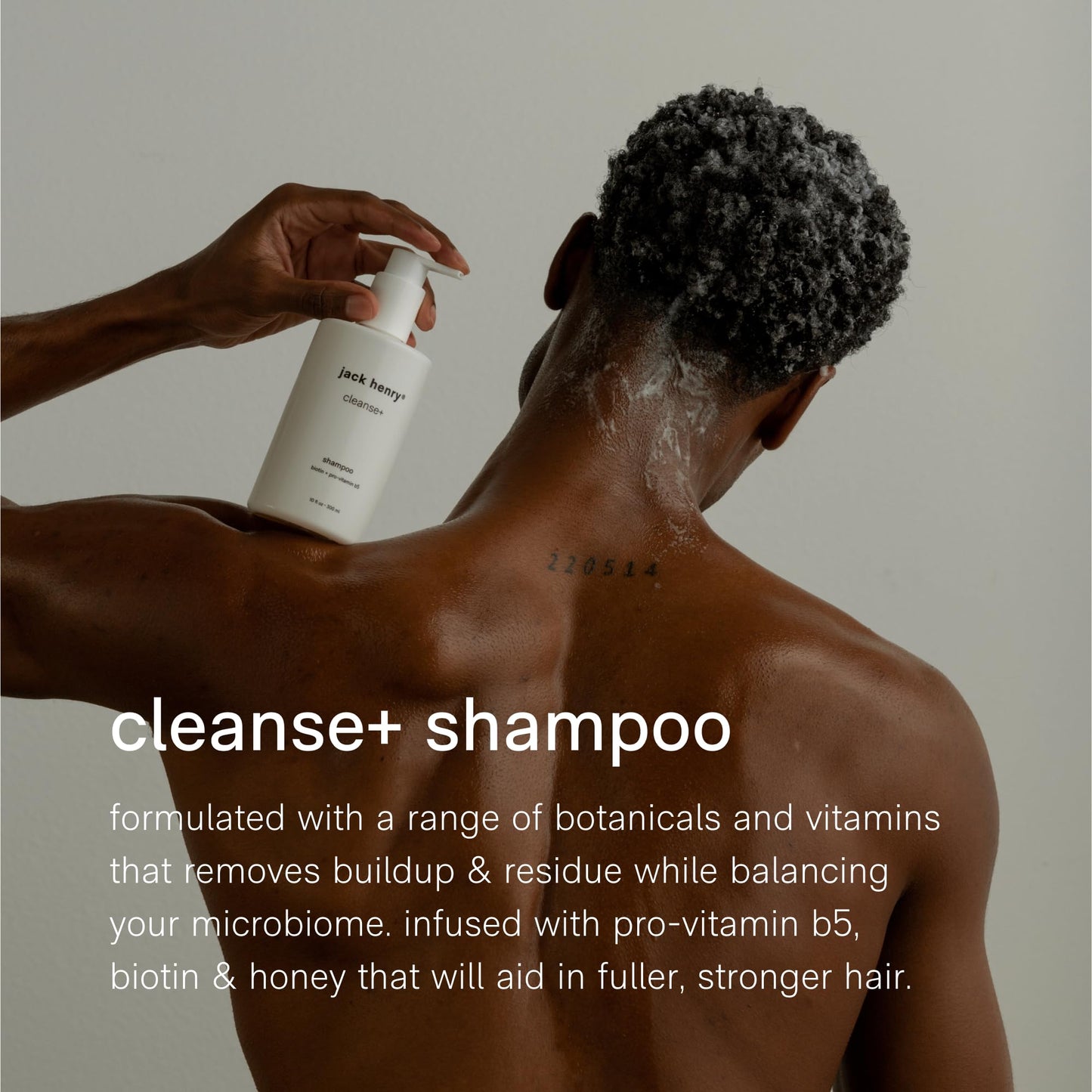 Jack Henry Cleanse + Men Hair Shampoo – Coconut Scented Hair Care Shampoo w/Biotin, Honey, Botanicals & Vitamins – Shampoo for Thick Hair & Scalp - Parabens & Sulfate Free Shampoo for All Hair Types