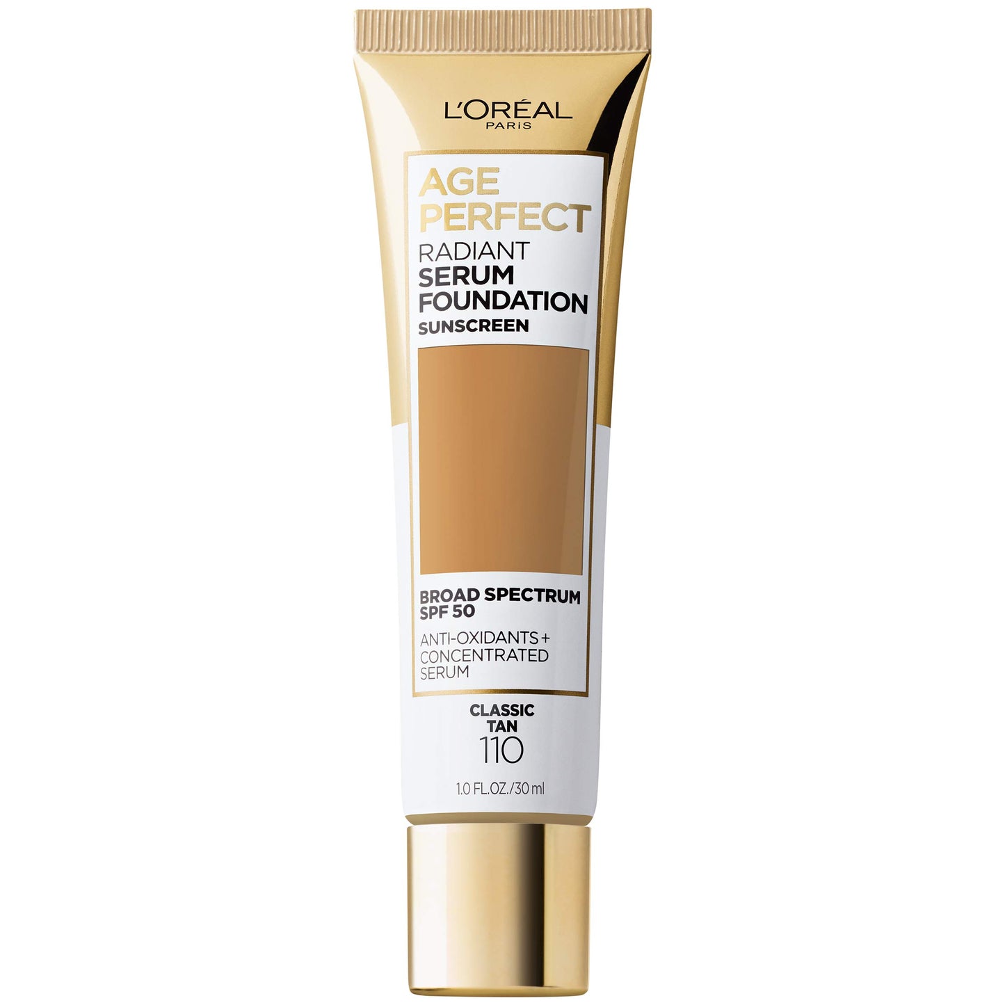 L'Oreal Paris Age Perfect Radiant Serum Foundation with SPF 50, Classic Tan, 1 Ounce