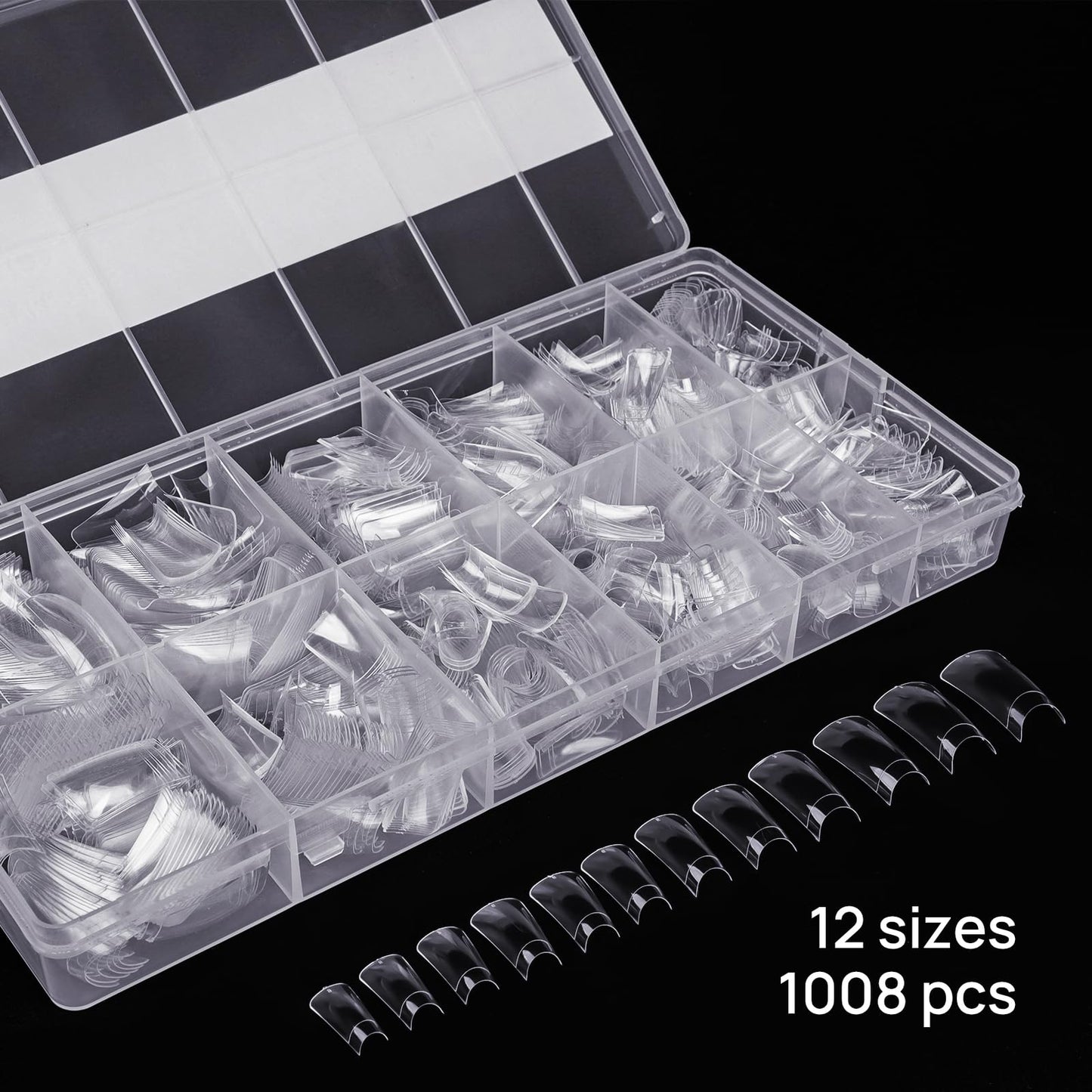 1008pcs Duck Nail Tips for Acrylic Clear Nails Y2K Professional Extension Salons Design With Box for Women Girls