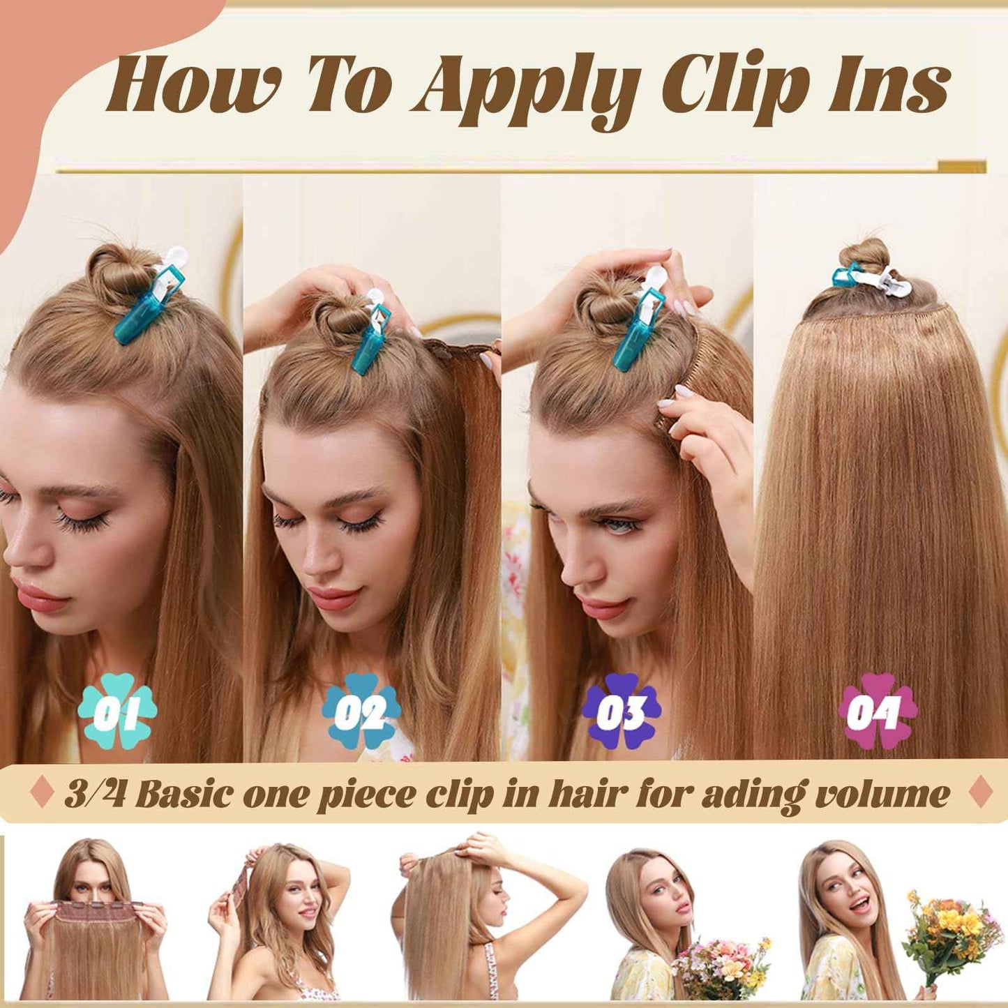 Clip in Hair Extensions Real Human Hair,Jet Black One-piece Hairpieces with 5 Clips Double Weft Black Clip in Extensions 3/4 Full Head for Thin Hair Straight Clip in 16" 80g