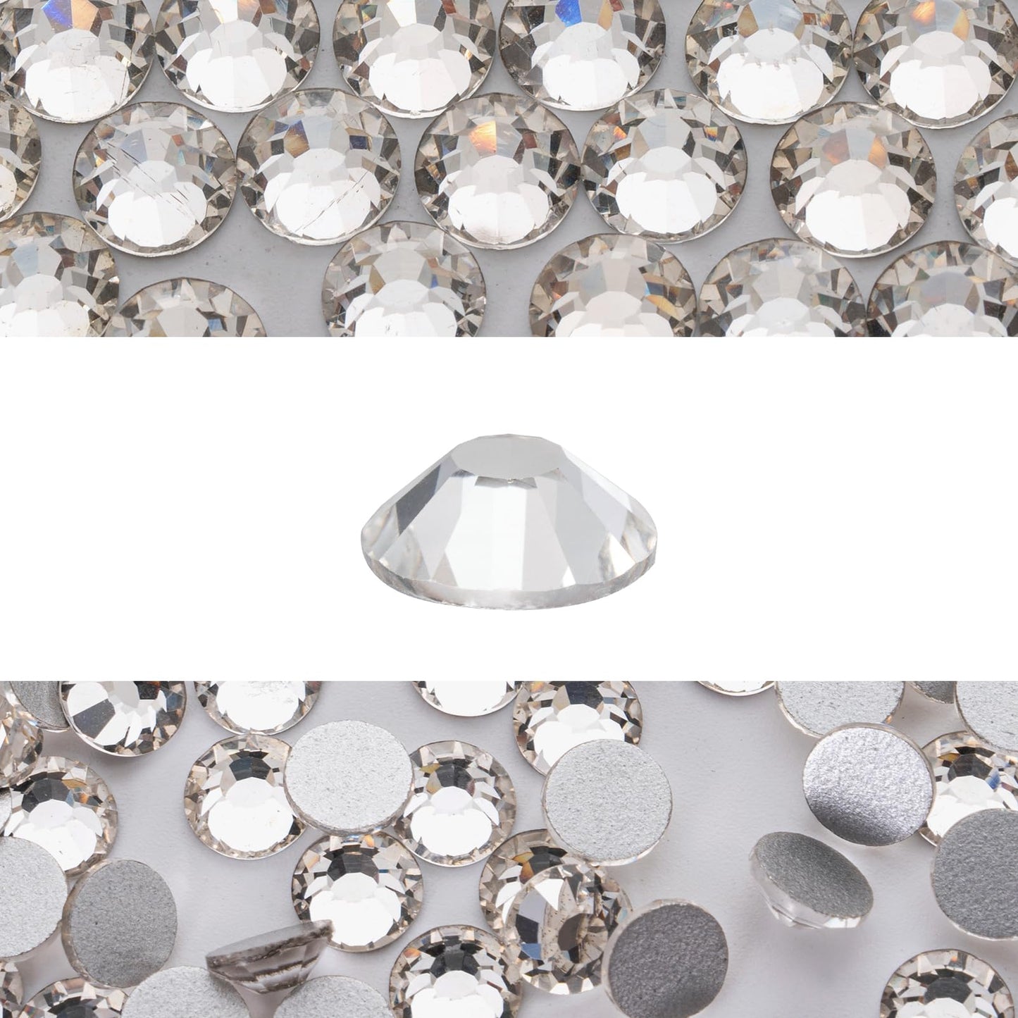 Novani 3000pcs Crystal Clear Rhinestones Flat Back Rhinestone Glass Diamonds Round Gems for Nail Art and Crafting Decorations,SS10,2.7-2.9mm