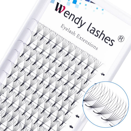 Eyelash Extension 11-18mm Length Premade Volume Eyelash Extensions Fan Lashes 6D Short Stem Premade Fans .10mm C/D Curl Russian Volume Lashes(6D-0.07-D, 16mm）