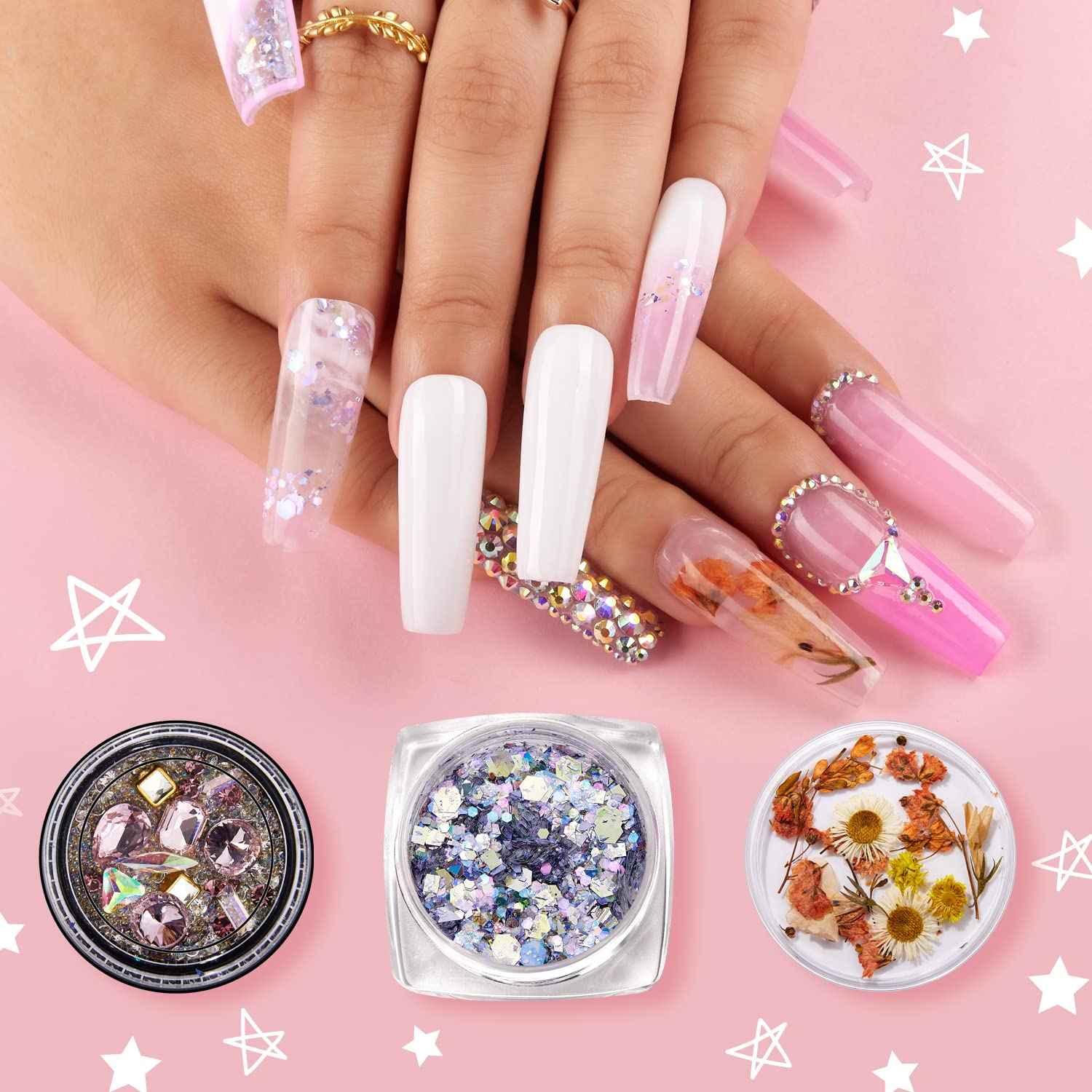 Makartt Poly Nail Gel Kit, Clear Pink Fall Winter Nail Gel Kit Poly Nail Extension Gel Nail Enhancement Set Bundle With Clear Blooming Gel–15ml UV LED Soak Off Nail Art Polish