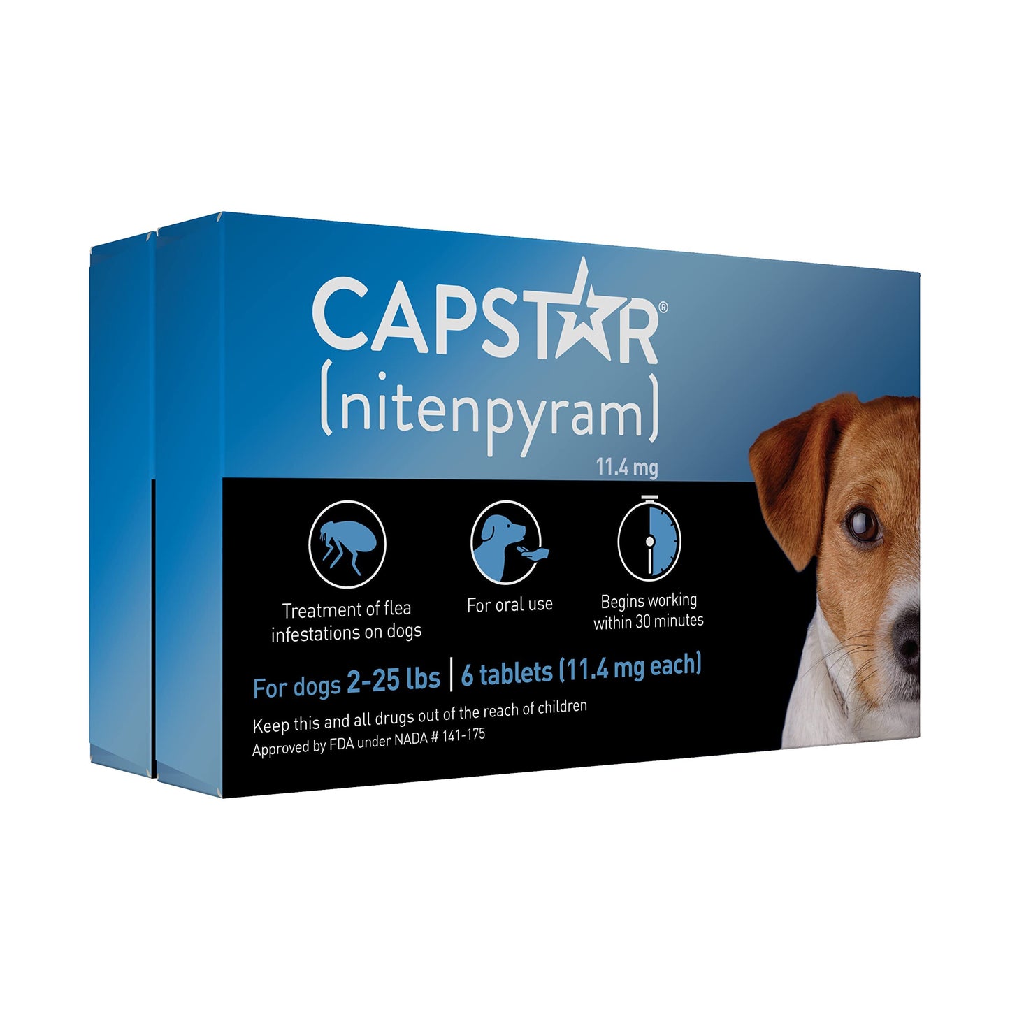 Capstar(nitenpyram) for Dogs Fast-Acting Oral Flea Treatment for Dogs 2-25 lbs, Vet-Recommended Medication Tablets Start Killing in 30 Minutes, 12 Doses