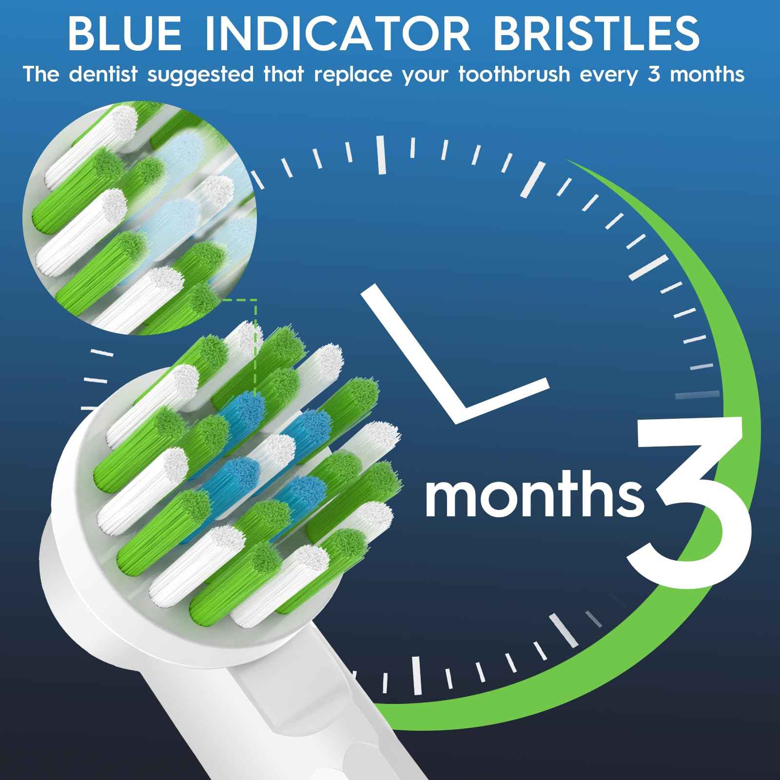 Scotzel Replacement Heads Compatible with Oral B Pro 1000, Genius X, Smart 1500 Series Electric Toothbrush, 8 Pcs Brush Heads Compatible with Oral B (Black/White)