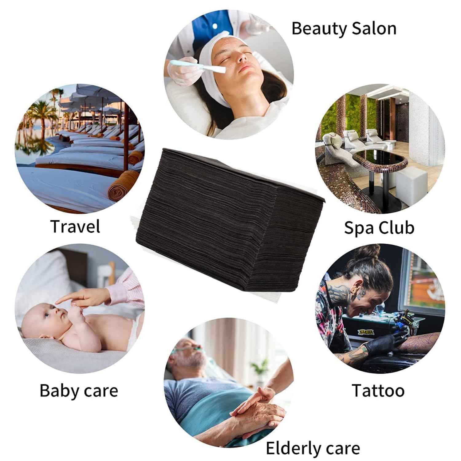 YEEOZOE 50PCS Disposable Bed Sheets, Black Disposable Massage Table Sheets, Disposable Bed Covers for SPA Lash Wax Tattoo Salon, Non Woven Fabric, 71" x 31" White