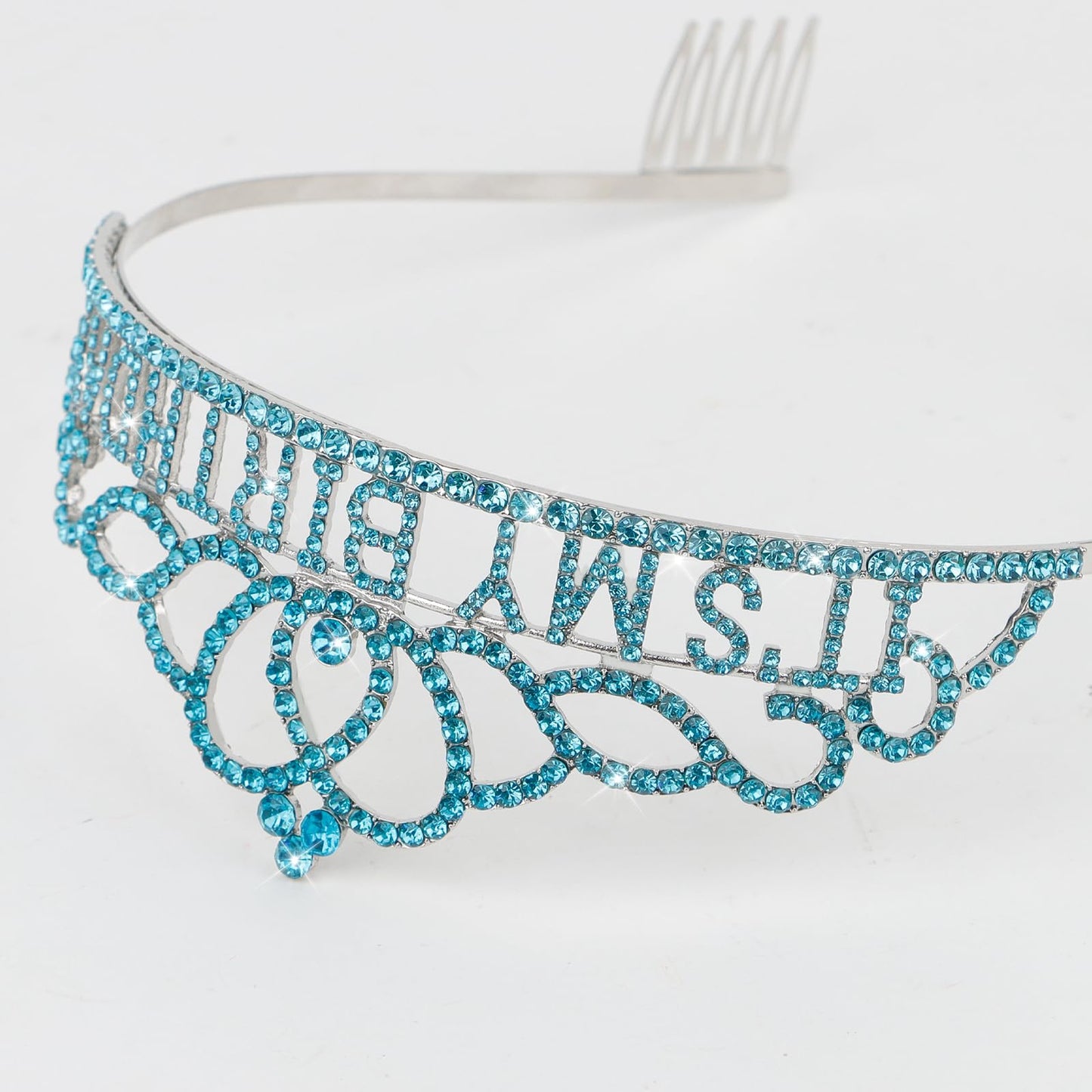 ACO-UINT Blue Birthday Crown for Women, Happy Birthday Headband It's My Birthday Crown, Birthday Girl Crown Birthday Queen Tiara Birthday Decorations Birthday Gifts