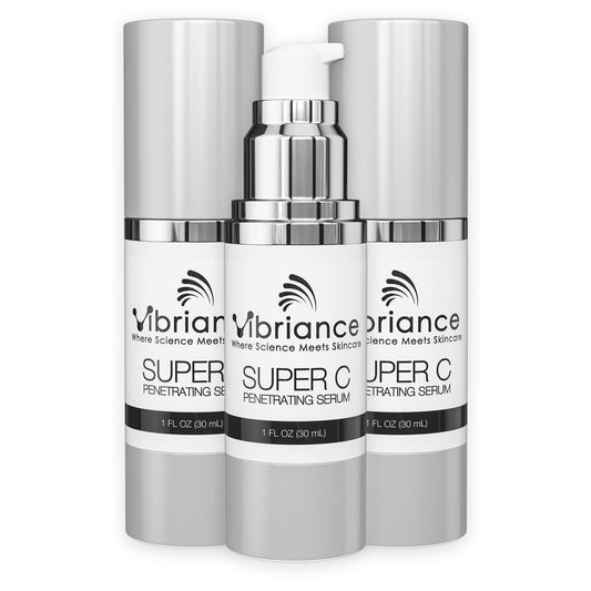 Vibriance Super C Serum for Mature Skin, Made in USA, All-In-One Formula Hydrates, Firms, Lifts, Smooths, Targets Age Spots, Wrinkles, Vitamin C Serum; 1 fl oz - Pack of 3