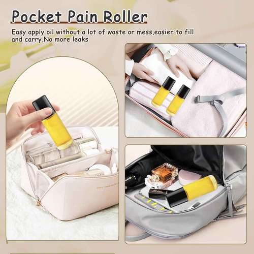 DMuuuDM Large Glass Roll On Bottles,Empty Glass Deodorant Roller Bottles With Large Plastic Roller Ball for Essential Oil,Deodorant,Castor Oil,Body Oil-Dispense Containers for Pains (Clear, 1oz/30ml)