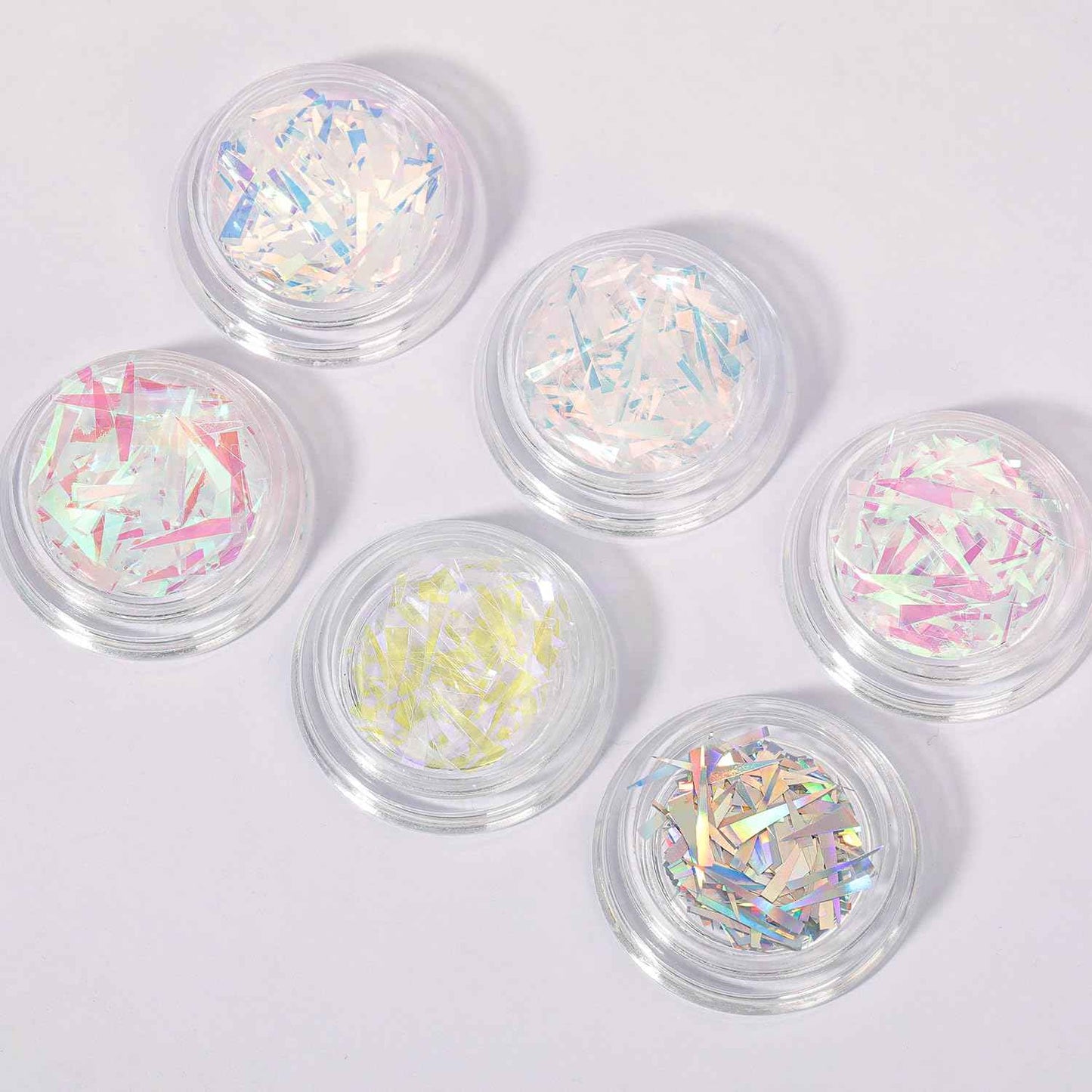 Aurora Nail Foil Stickers Colorful Glass Paper Holographic Transfer Decals Shiny French Art Supplies for Acrylic Nails Manicure Nail Foil Transfer Stickers Set Girls DIY Nail Decals for Nails(6 Box)