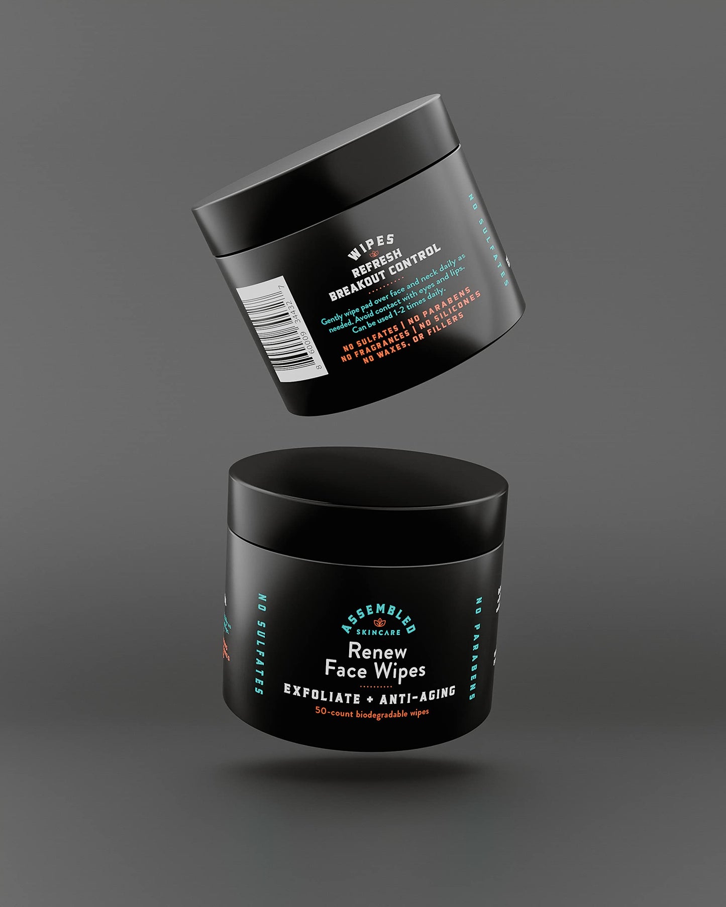 Renew Face Wipes, 50-Count (Pack of 1). Exfoliating, anti-aging, and pre-shave face wipes.