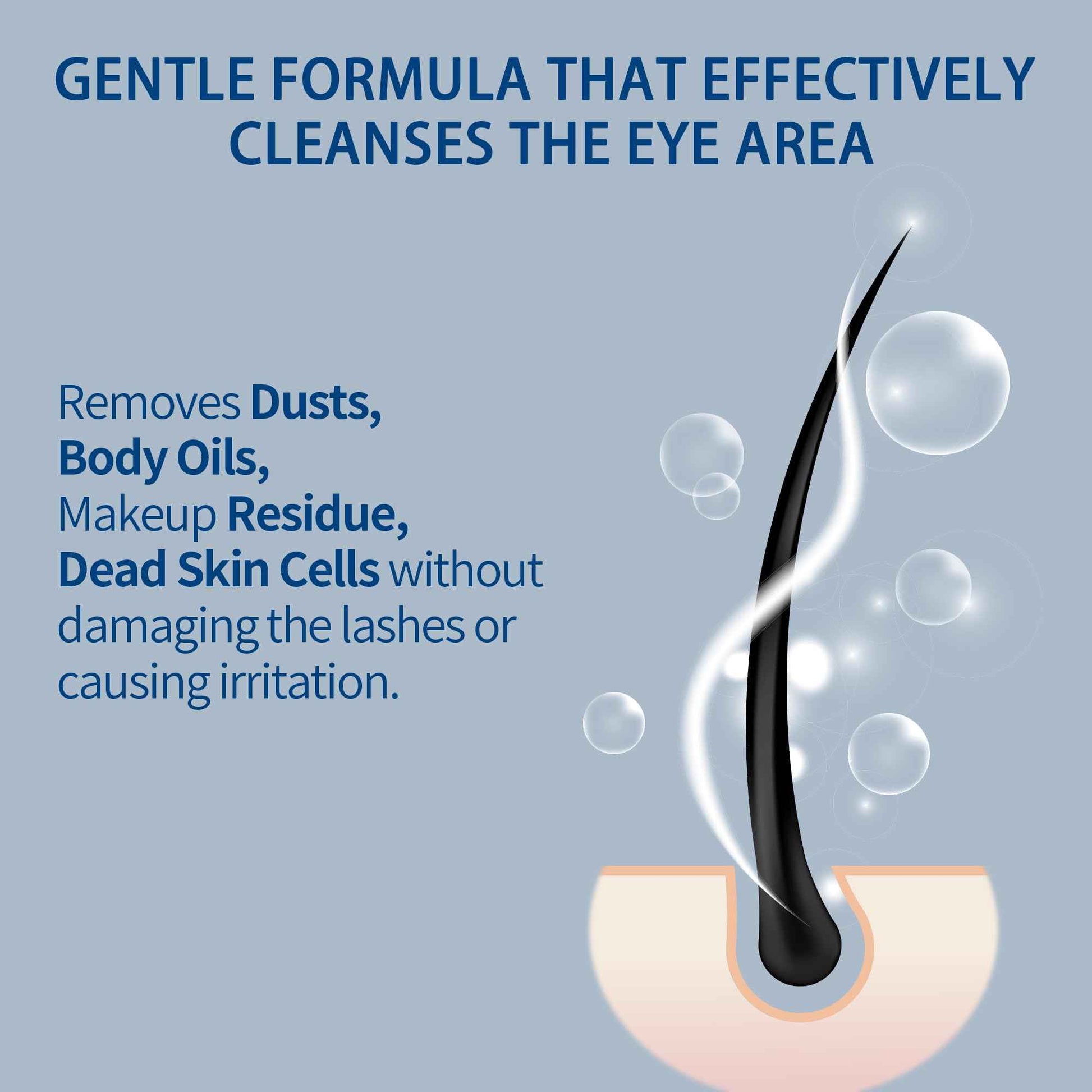 Lash Shampoo Bulk, Eyelash Cleanser for Extensions 1 Liters, Safe Makeup Remover, Non-irritating or Burning Formula Eyelid Foaming Cleanser for Professional Salon and Home Use (Ocean-1L)