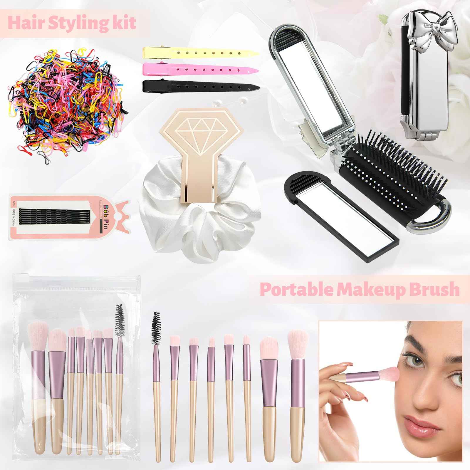 Women's Wedding Emergency Kit for Bride Wedding Survival Set with Makeup Bag, 42 Pc Wedding Daily Travel Essential Items