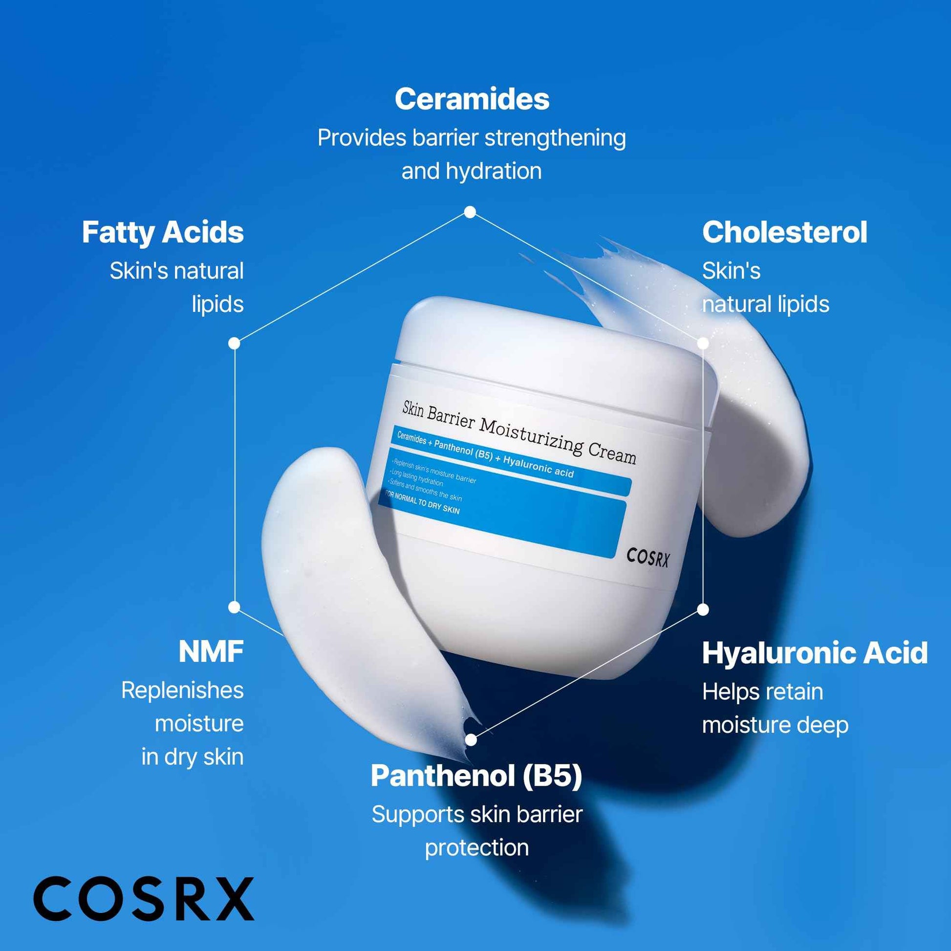 COSRX Barrier Moisturizing Cream - Body and Face Moisturizer for Dry Skin with Ceramide & Hyaluronic Acid, Unscented Hydrating Body Lotion, 15.2 fl.oz, Korean Skin Care, Stocking Stuffers