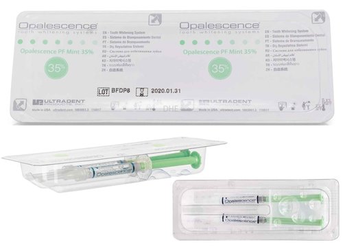 Opalescence 35% CP Mint - Gel Syringes Teeth Whitening - Refill Kit (4 Syringes) Carbamide Peroxide Gel. Made by Ultradent. Tooth Whitening Refill Syringes with Toothbrush. 5197-2tb