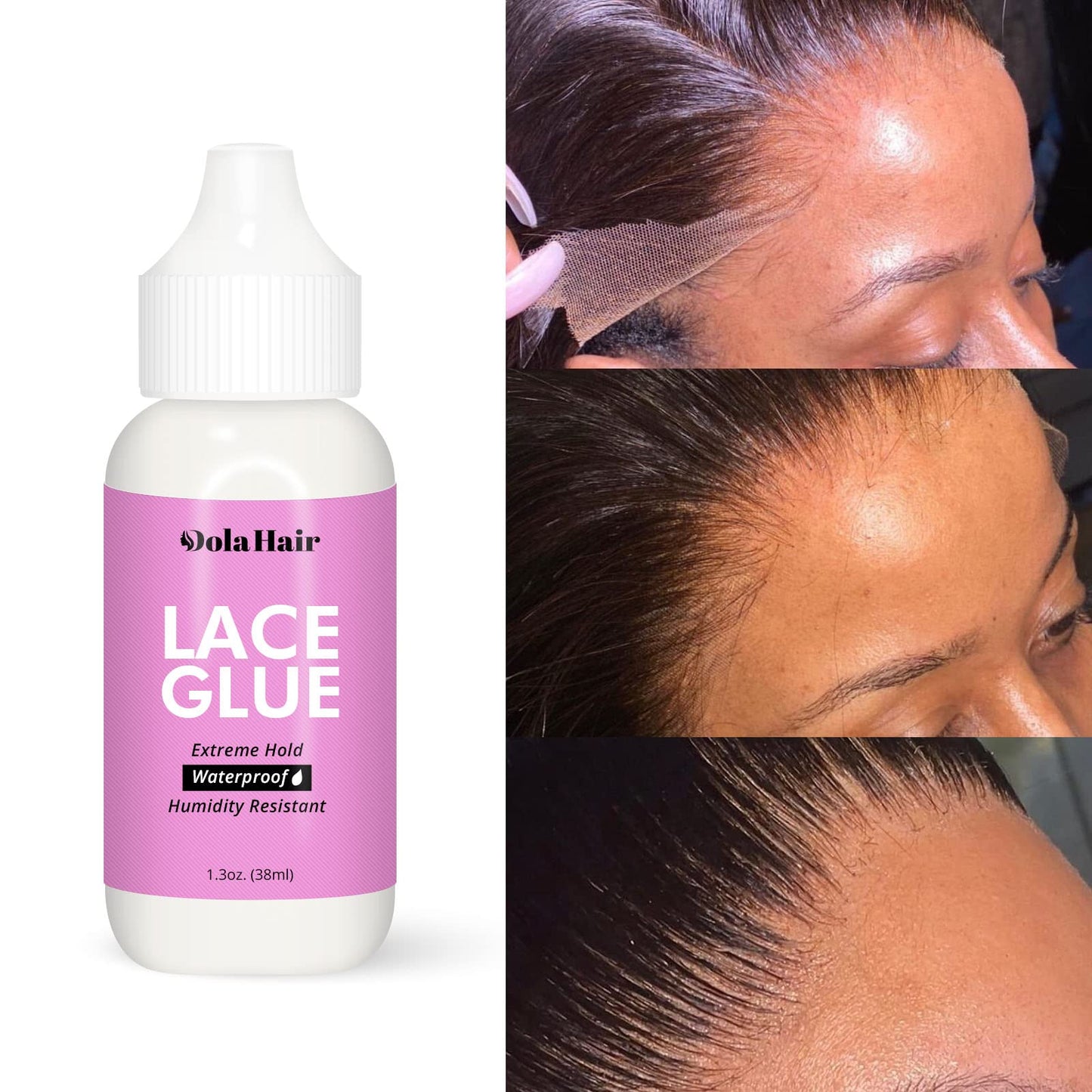 Dolahair Lace Glue for Wigs, Wig Glue for Front Lace Wig Waterproof Super Hold Hair Glue for Weave, Invisible Hair Bonding Glue Extreme Hold for Hair Systems