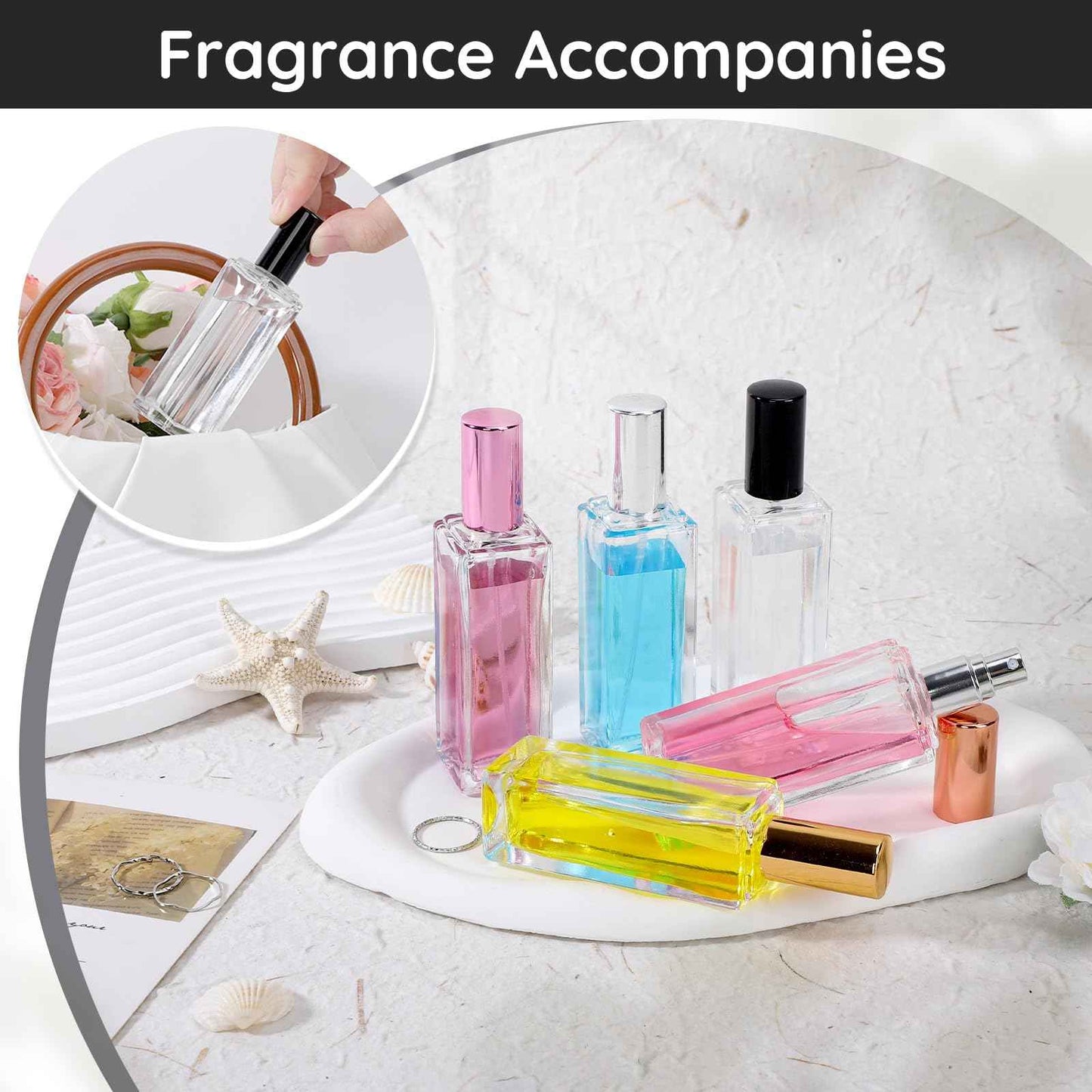 Segbeauty 20pcs 1oz Refillable Glass Perfume Spray Bottle, Empty Travel Cologne Sprayer, 30ml Travel Atomizer Sprayer for Perfume Glass Spray Bottles, Bulk Fragrance Atomizer with Dispensing Tool