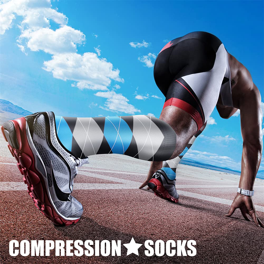 CHARMKING Compression Socks for Women & Men Circulation (3 Pairs) 15-20 mmHg is Best Athletic for Running, Flight Travel, Support, Cycling, Pregnant - Boost Performance, Durability (S/M, Multi 42)