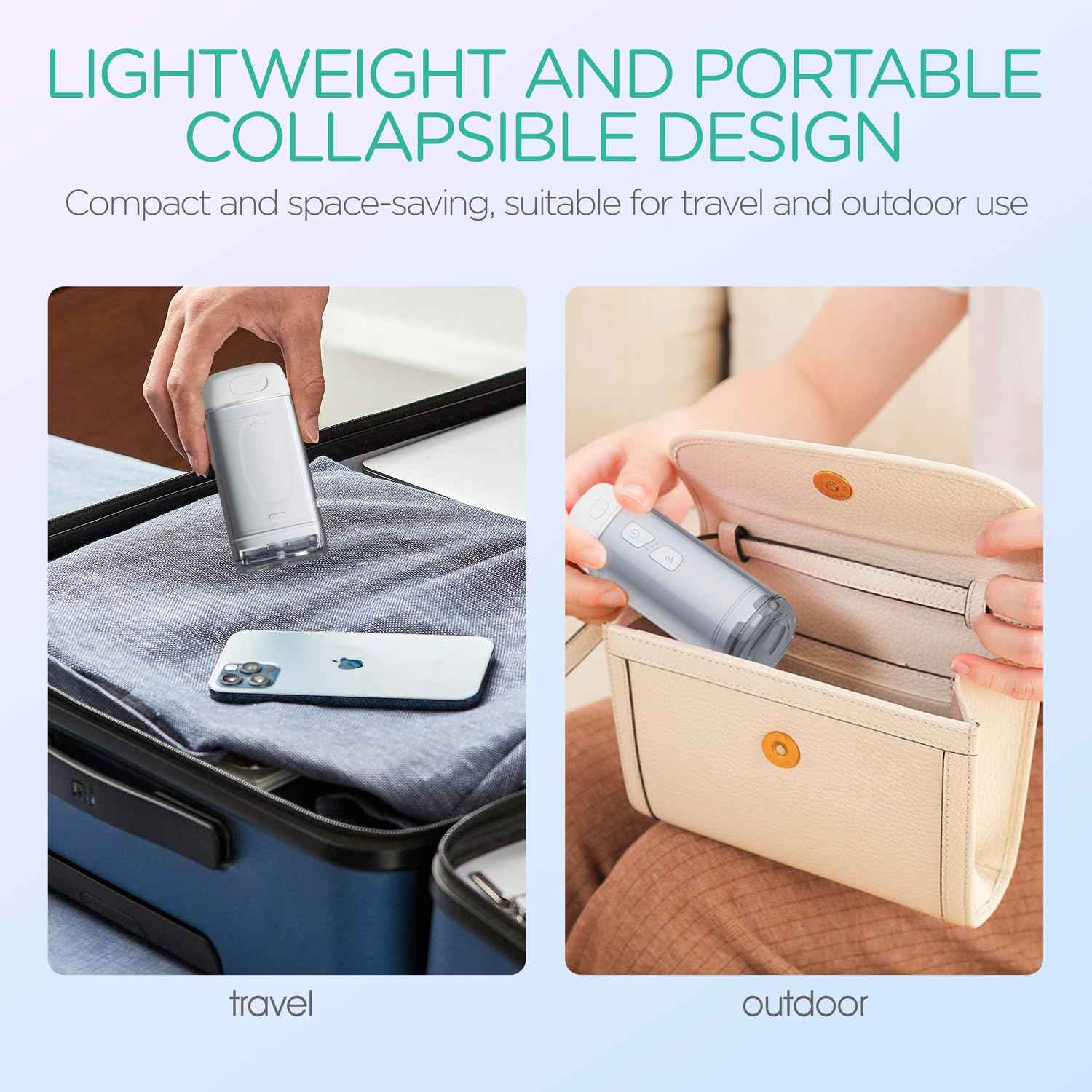 VOYOR-HEALTH Portable Water Flosser Cordless, Mini Travel Oral Irrigator with Telescopic Water Tank, IPX7 Waterproof Water Dental Flosser for Teeth Cleaning Braces & Dental Care WF510 (Silver)