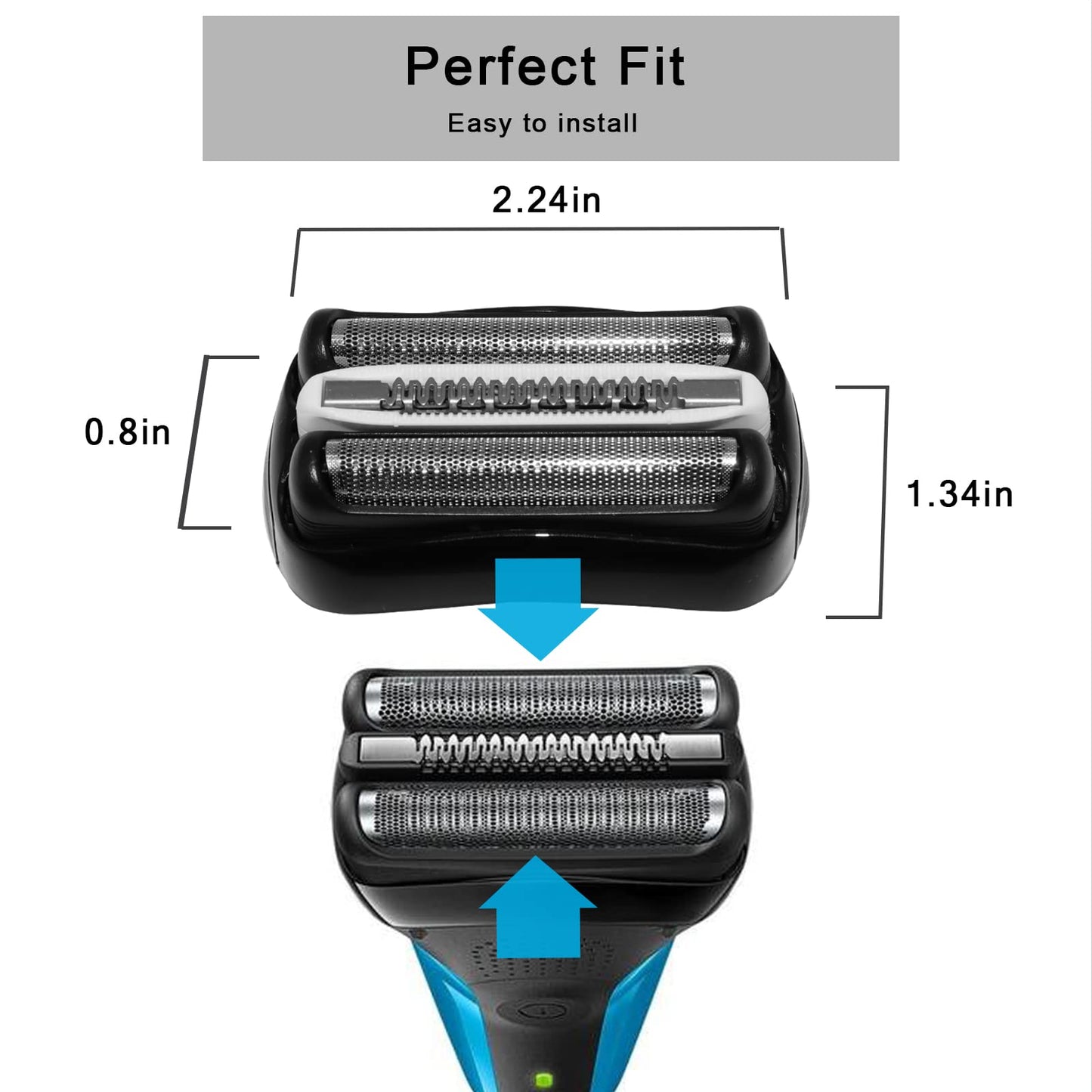 32B S3 Replacement Shaver Heads Part Accessories for Braun Series 3 Replacement Head, Shaving Head for Braun 3010s 320 330 340 370cc 3090cc 350cc-4 390cc-4 3000s 3040s 3050cc