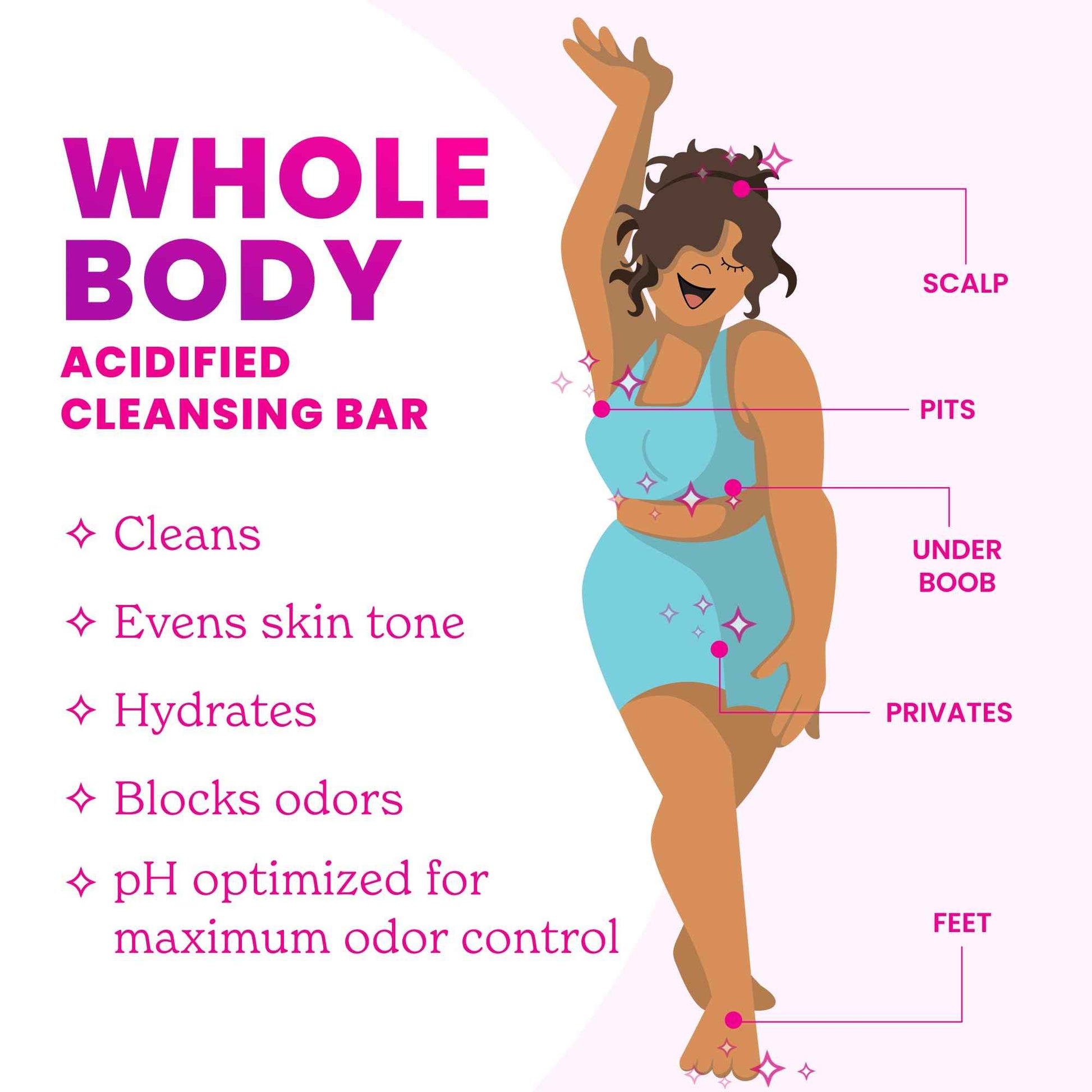 Lume Acidified Body Cleansing Bar - 24 Hour Odor Control - Removes Odor Better Than Soap - Moisturizing - No SLS or Parabens - OB/GYN Developed - 8.5 Ounce, 3 Pack (Tangerine, Lavender, & Unscented)