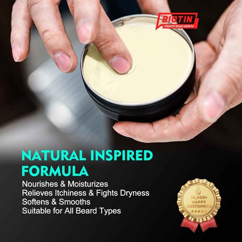 aokur 2 Pack Beard Balm for Men – Sandalwood & Unscented – Biotin Beard Conditioner for Softening, Styling & Supporting Beard Growth – Gift Set for Father’s Day, Anniversaries & Christmas
