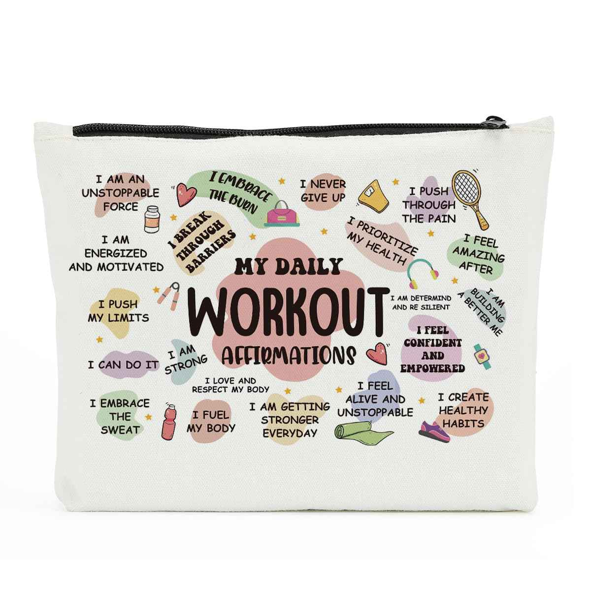 Workout Gifts for Women, Makeup Bag Cosmetic Bag, Mental Health Gifts, Inspirational Gifts for Women, Mental Health Awareness, Positive Affirmations for Sister Friend Friendship Birthday Mothers Day