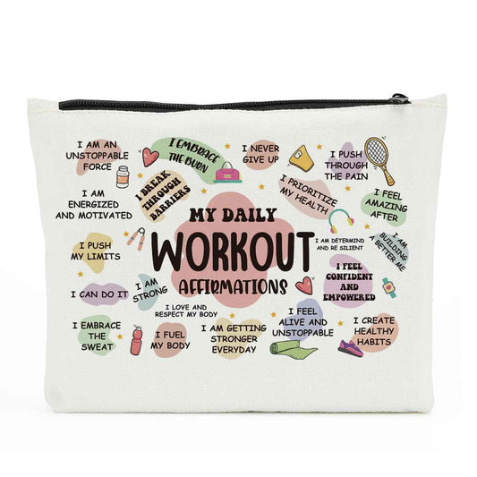 Workout Gifts for Women, Makeup Bag Cosmetic Bag, Mental Health Gifts, Inspirational Gifts for Women, Mental Health Awareness, Positive Affirmations for Sister Friend Friendship Birthday Mothers Day