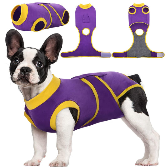 Kuoser Recovery Suit for Dogs Cats After Surgery, Professional Pet Recovery Shirt Dog Abdominal Wounds Bandages, Substitute E-Collar & Cone,Prevent Licking Dog Onesies Pet Surgery Recovery Suit