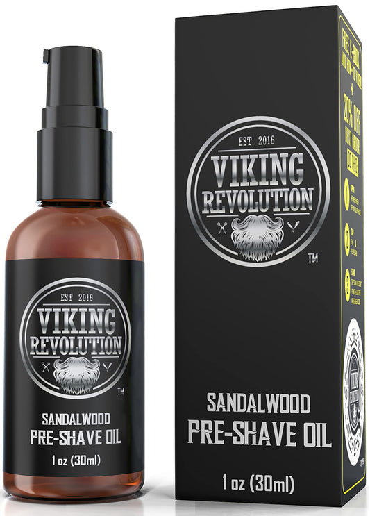 Pre Shave Oil for Men - Best Shaving Oil with Sandalwood for Safety Razor, Straight Razor - For the Smoothest, Irritation Free Shave