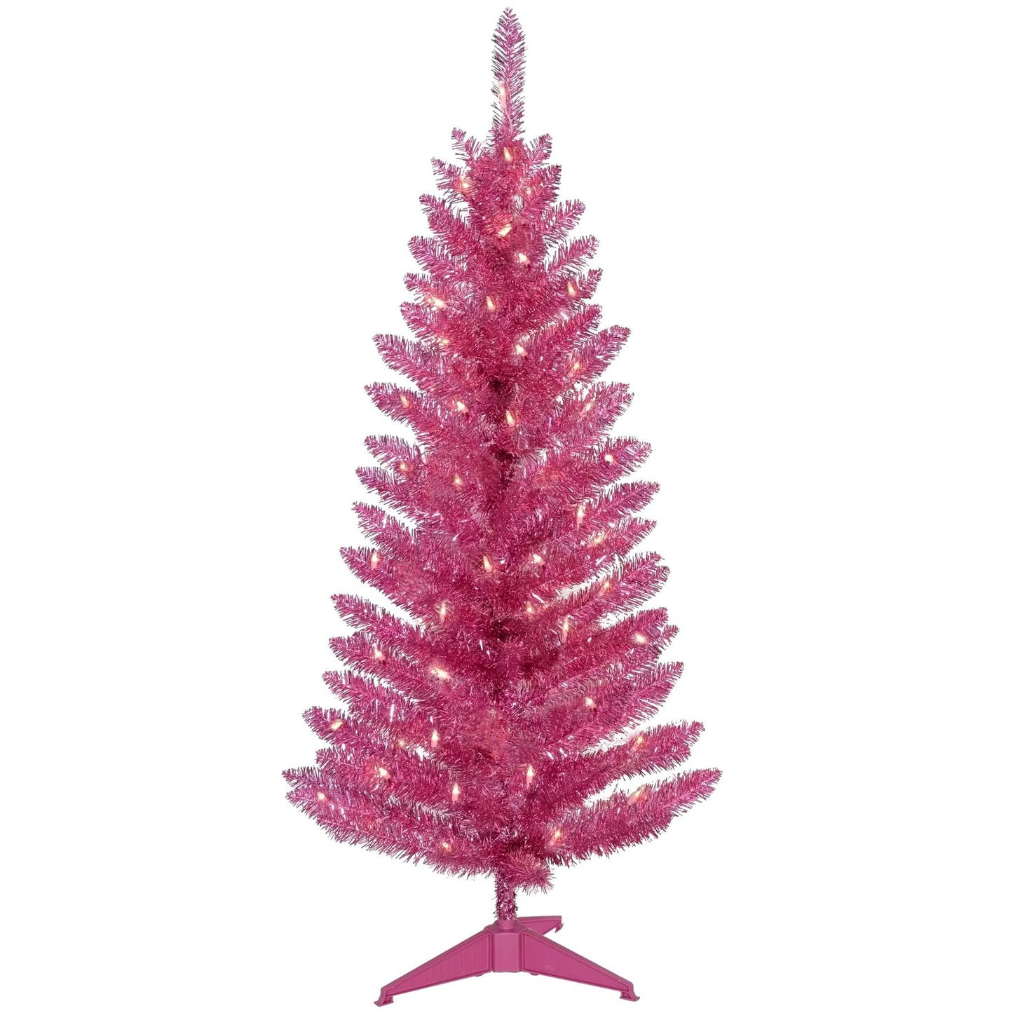 Kadunmina 4FT Artificial Christmas Tree with Stand Halloween Tree Small Christmas Tree Easy to Assemble Pink Christmas Tree with 122 Branch Tips for Indoor and Outdoor