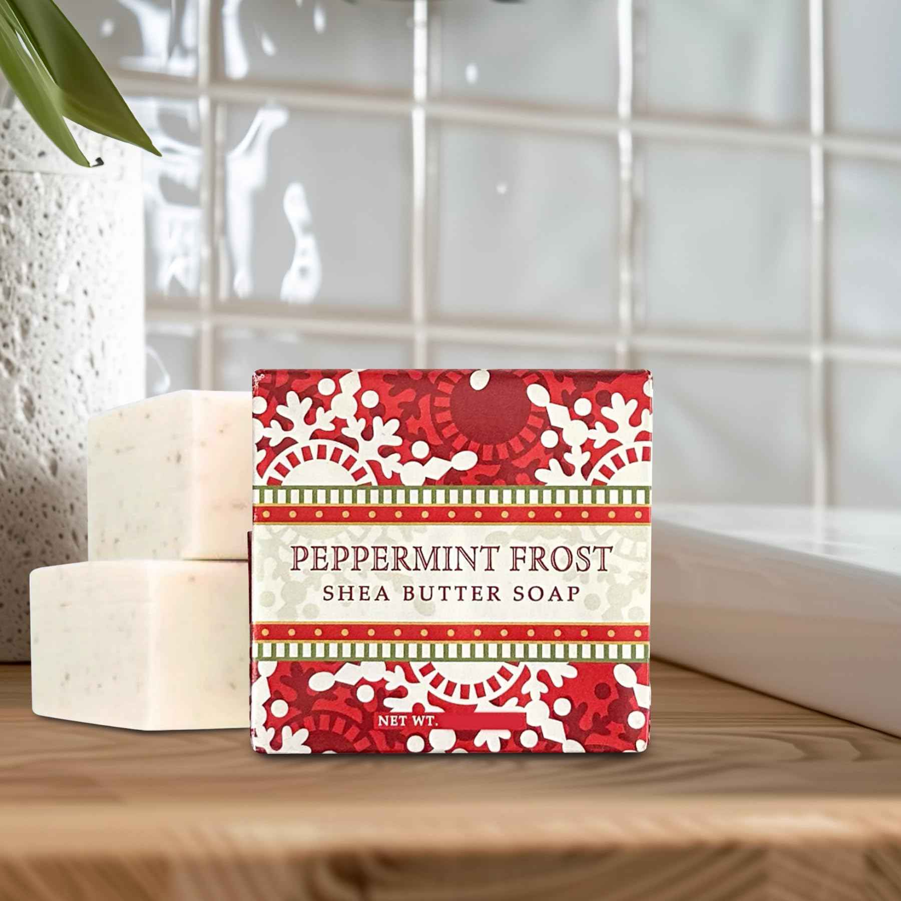 Greenwich Bay Mini Botanical Soap Bars – 12 Pack 1.9 oz Each – Individually Wrapped Guest Soaps for Airbnb, Spa, Travel, Bath – Travel Size Bar Soap Set, Peppermint Frost