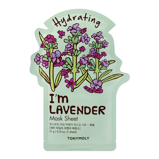 TONYMOLY I'm Real Lavender Hydrating Mask Sheet, Pack of 1