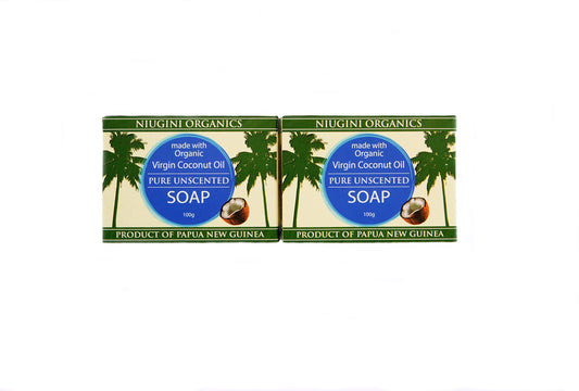 Certified Super Organic Natural Bar Soap From Premium Coconut Oil - Cold Pressed Bath Soap for Men & Women - Jabon De Baño (Pure Unscented, Pack of 2)