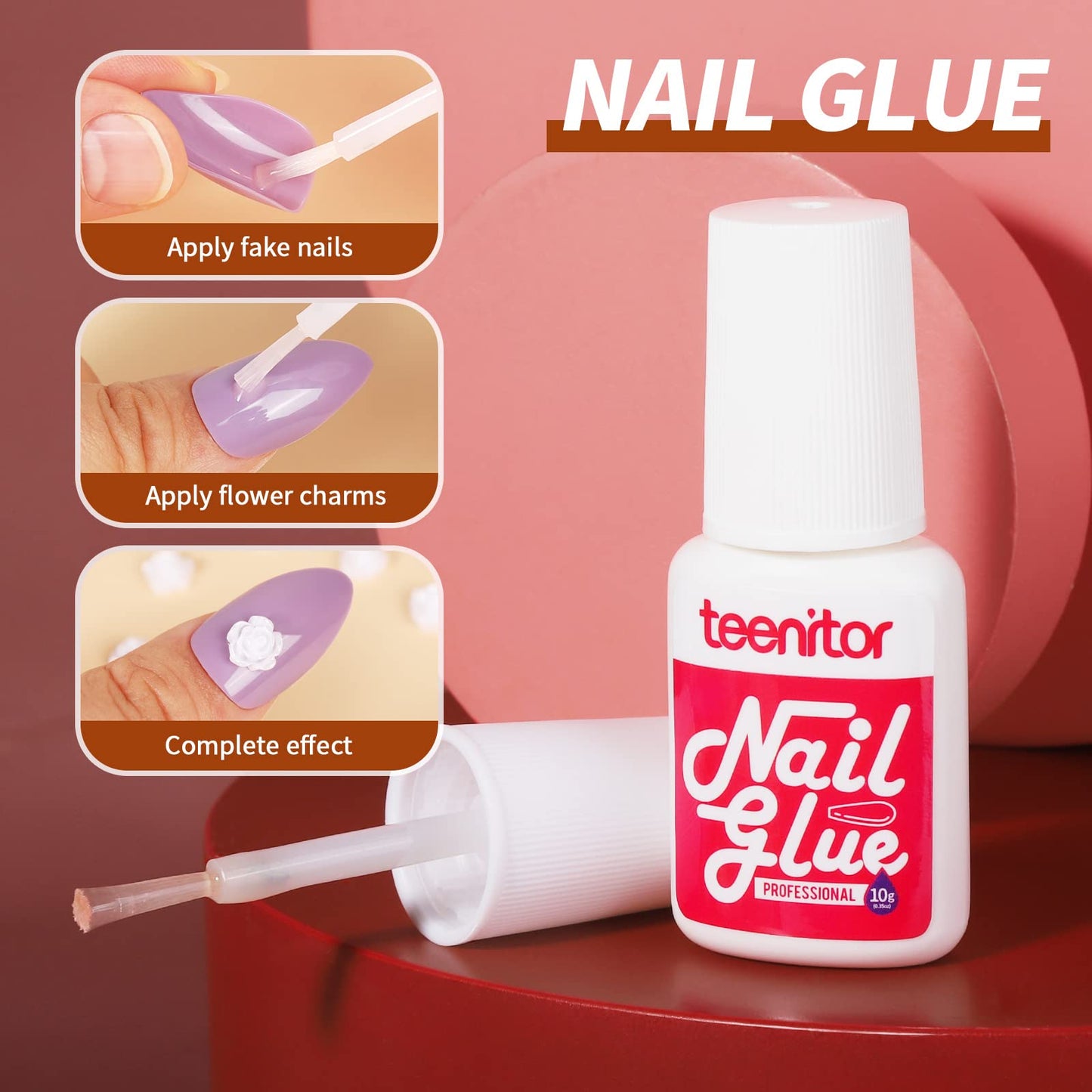 Teenitor Almond Press On Nails Medium Almond Glossy Press On Almond Fake Nails, 288Pcs Almond Shape Press On Nails With Glue,12 Color Almond Glue On Nails