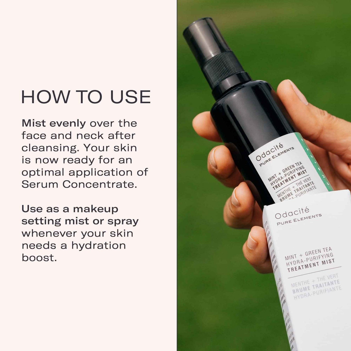 Odacité Anti Aging Face Serum - Mint & Green Tea Hydra-Purifying Mist Glow Recipe, Acne & Pimple Prone Skin, Clearing Face Mist for Hydration, Blemishes, Clogged Pores, Tired Complexion - 1.69 fl. oz