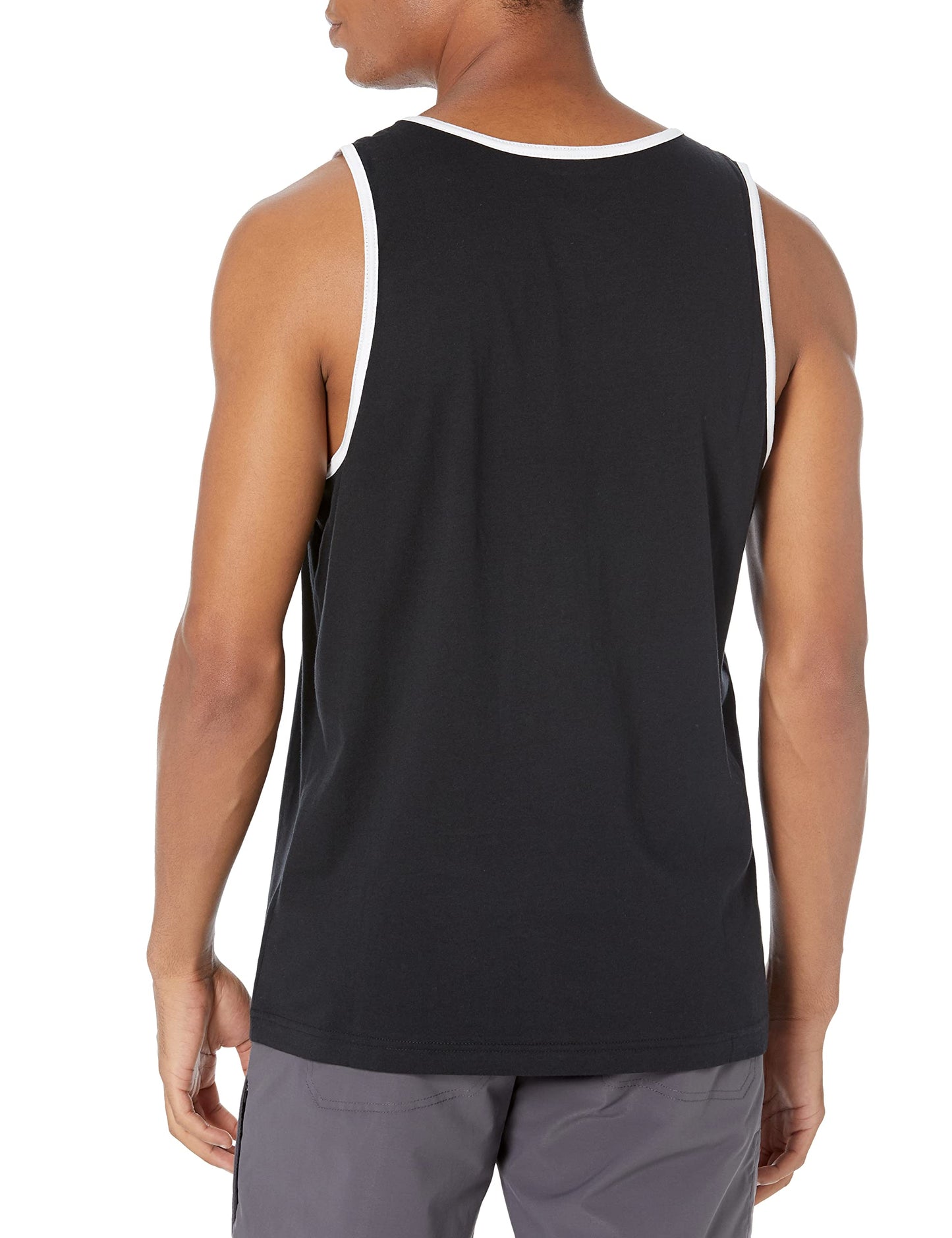 Amazon Essentials Men's Regular-Fit Tank Top, Black/White, X-Small