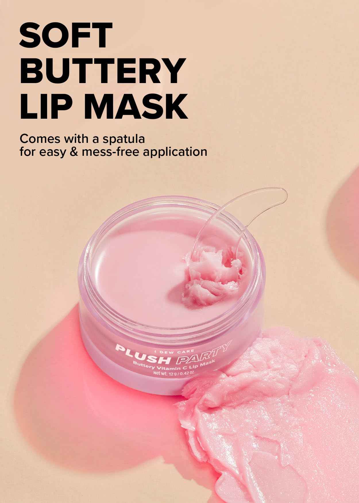 I DEW CARE Lip Scrub - Cushy Crush, 1.05 oz. + Lip Mask - Plush Party, 0.42 Oz Bundle