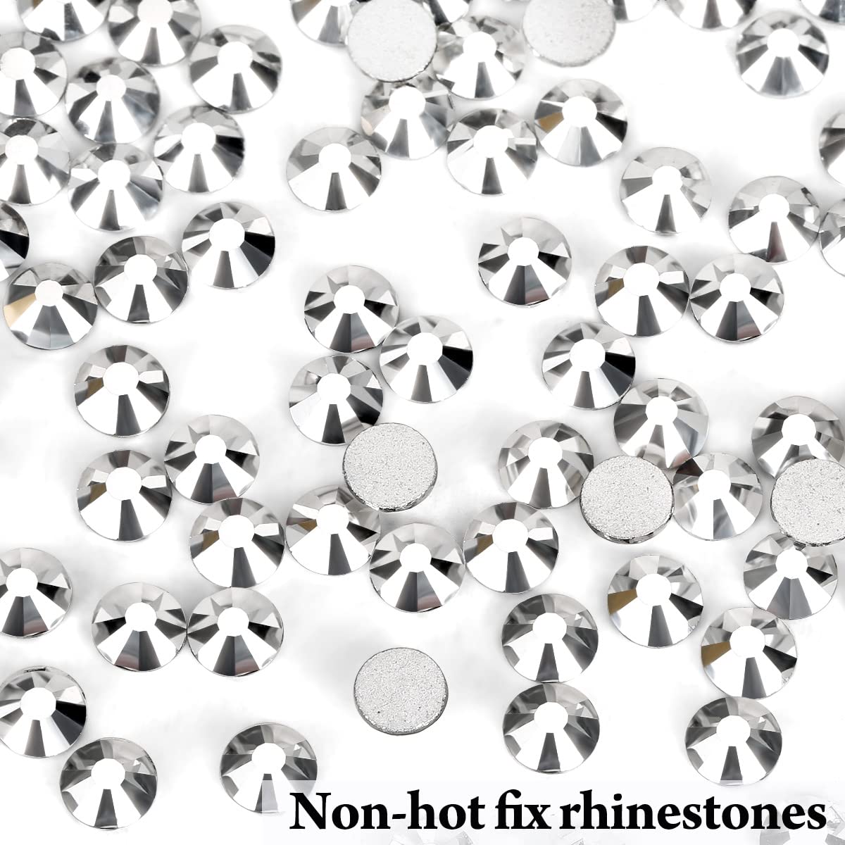 Rhinestones Flatback Rhinestones for Crafts Glass Nail Rhinestones Nail Gems Crystals Non Hotfix Rhinestones for Makeup Bags Shoes Decoration DIY(SS20,1440pcs,Silver)