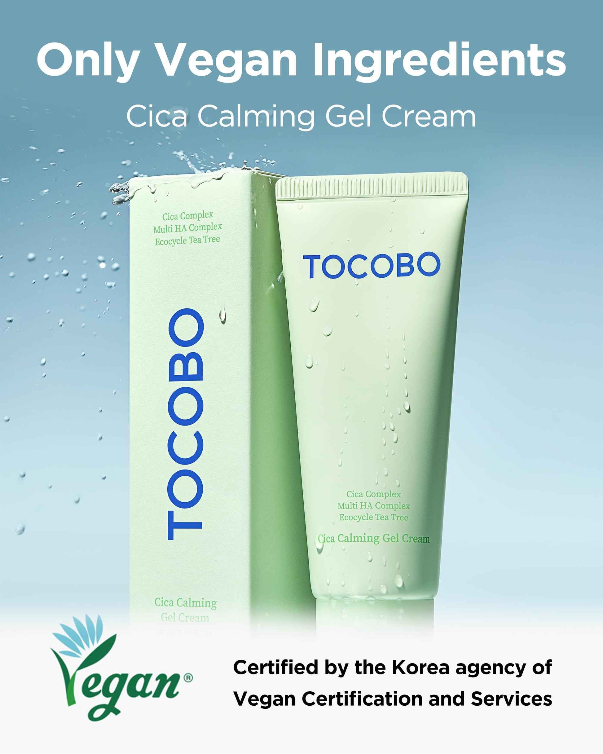 TOCOBO Cica Calming Gel Cream – Korean Vegan Soothing Moisturizer with Cica, Hyaluronic Acid & Tea Tree – Lightweight Non-Sticky Pudding Gel for Sensitive Skin, 24-Hour Hydration Barrier, 2.37 oz.