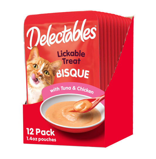 Delectables Bisque Lickable Wet Cat Treats - Tuna & Chicken, 1.4 oz (Pack of 12)