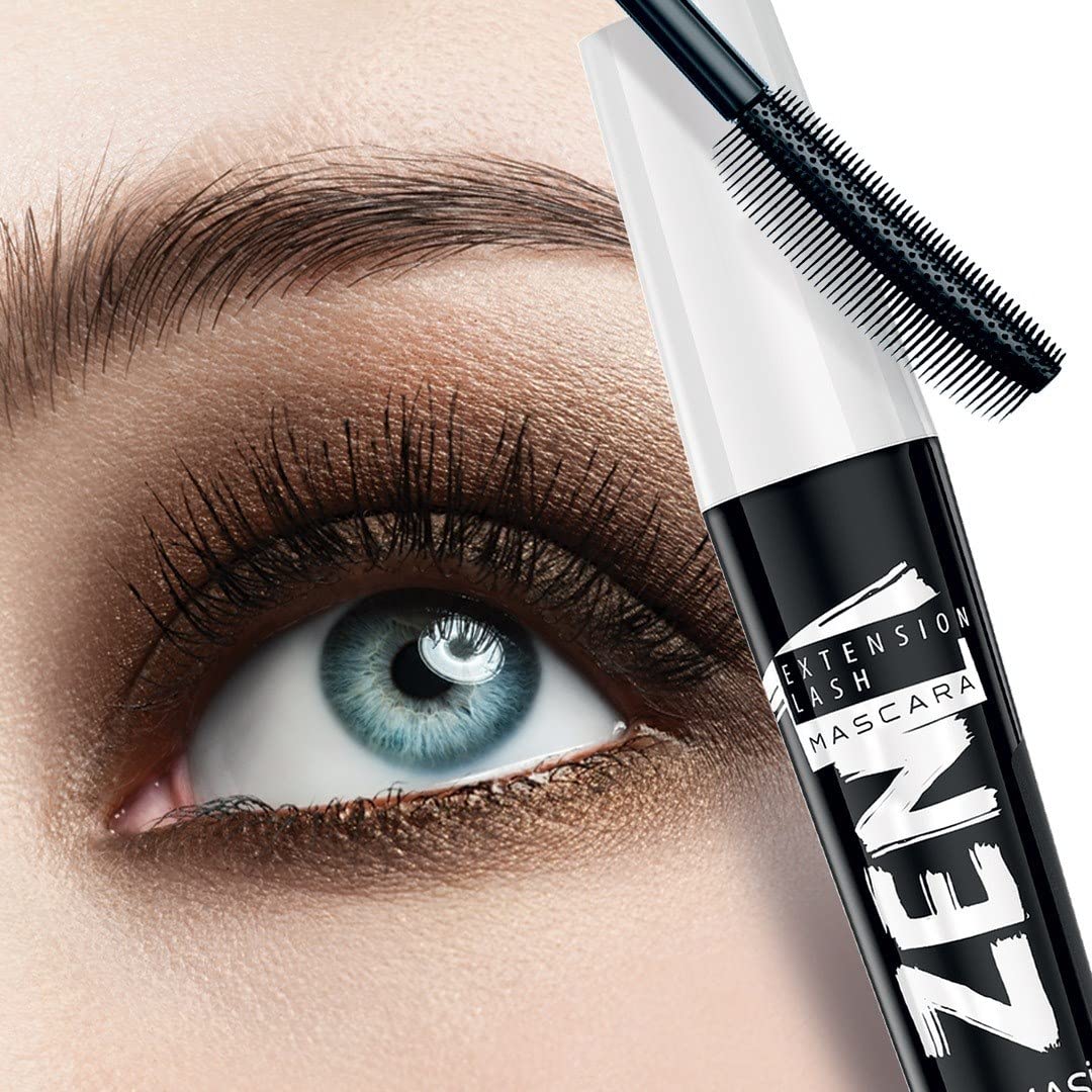 FARMASi Zen Extension Lash Mascara, Intense Length, No Flaking, No Smudging, No Clumping, Volumizes & Separates Lashes, Fuller Longer and Thicker Lashes, Blackest Black, 0.27 fl. Oz / 8 ml