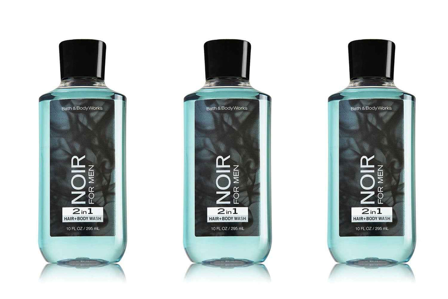 Lot of 3 Bath Body Works Noir for Men 10.0 Oz 2 in 1 Hair Body Wash