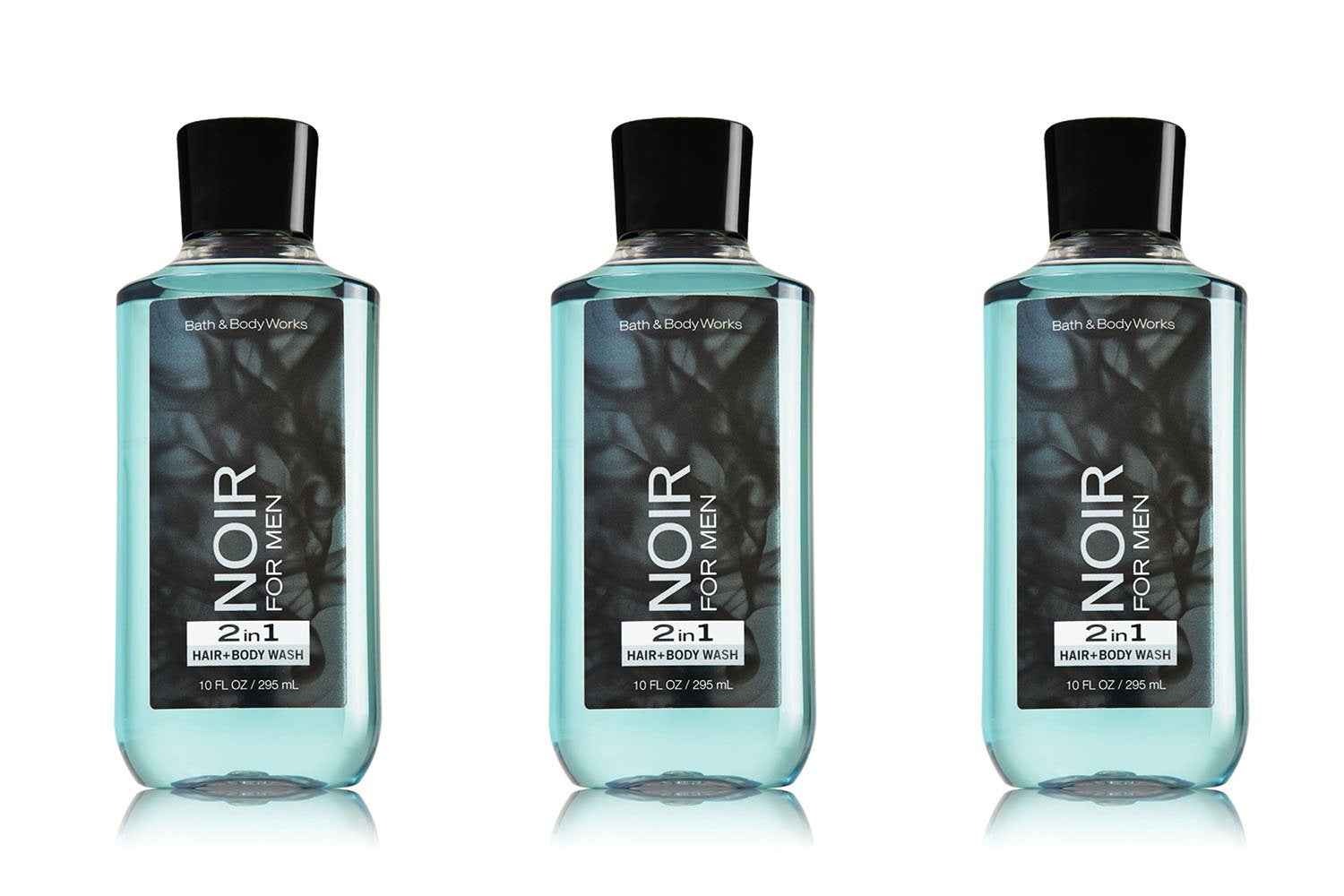 Lot of 3 Bath Body Works Noir for Men 10.0 Oz 2 in 1 Hair Body Wash